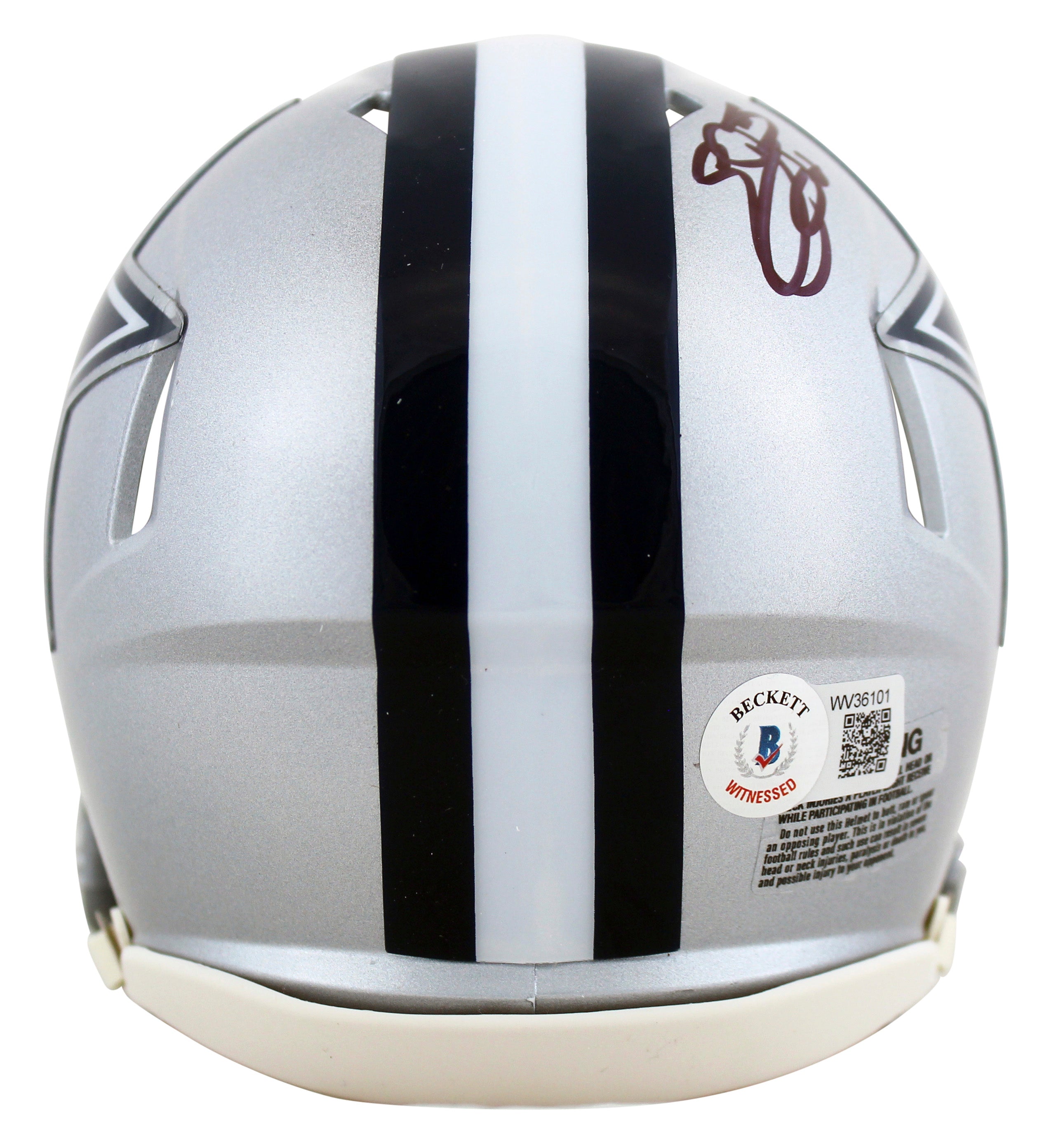 Cowboys Emmitt Smith Authentic Signed Speed Mini Helmet W/ Case BAS Witnessed