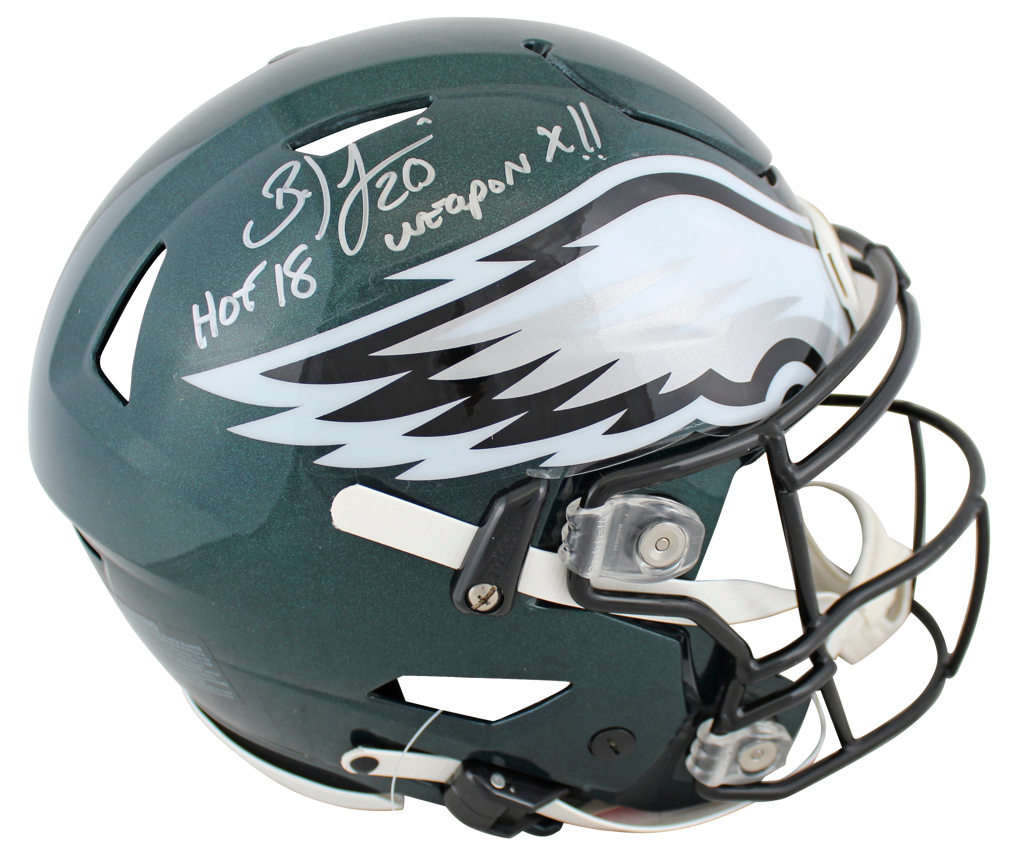 Eagles Brian Dawkins "2x Insc" Signed Speed Flex Full Size Helmet JSA Witnessed