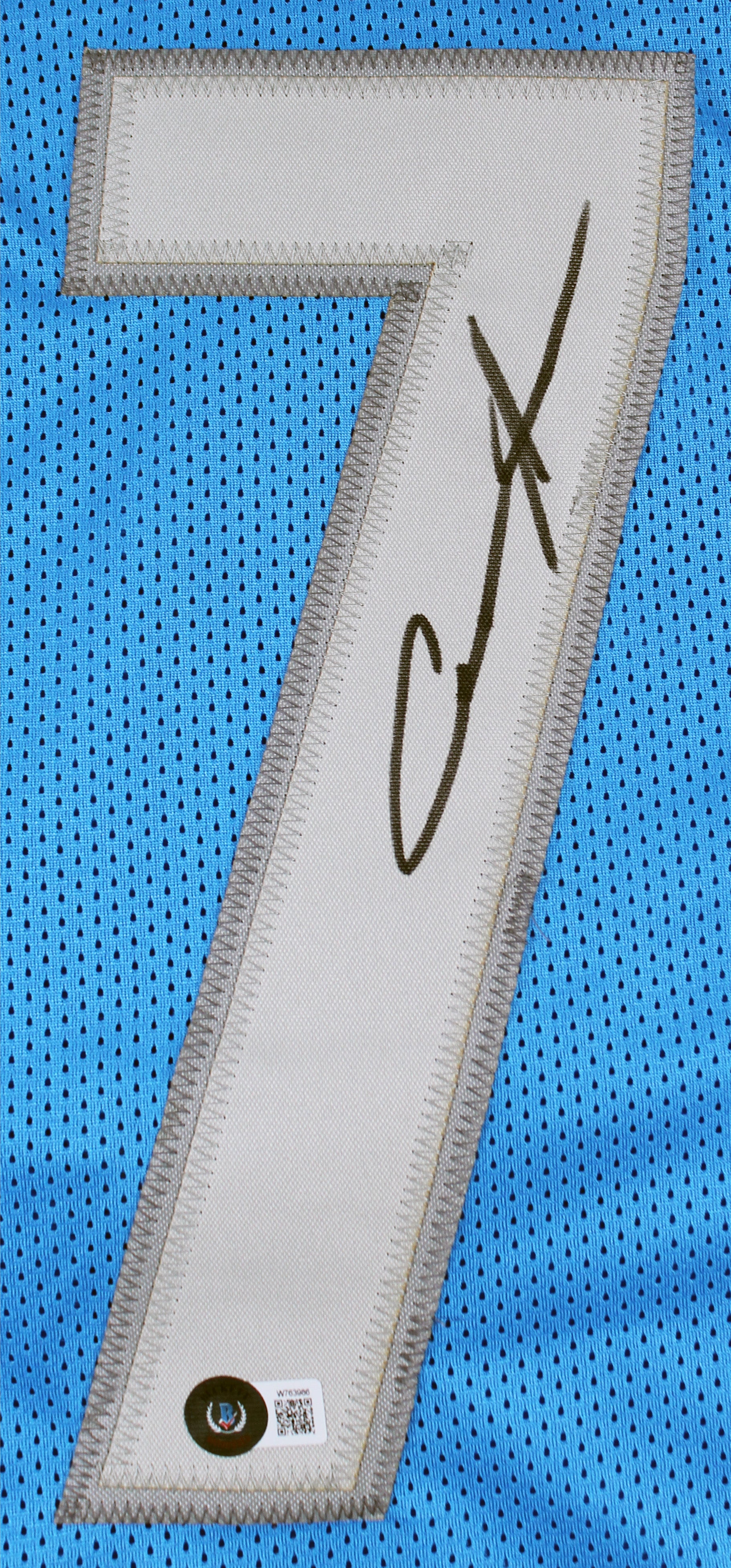 Aidan Hutchinson Authentic Signed Blue Pro Style Jersey Signed on #7 BAS Witness