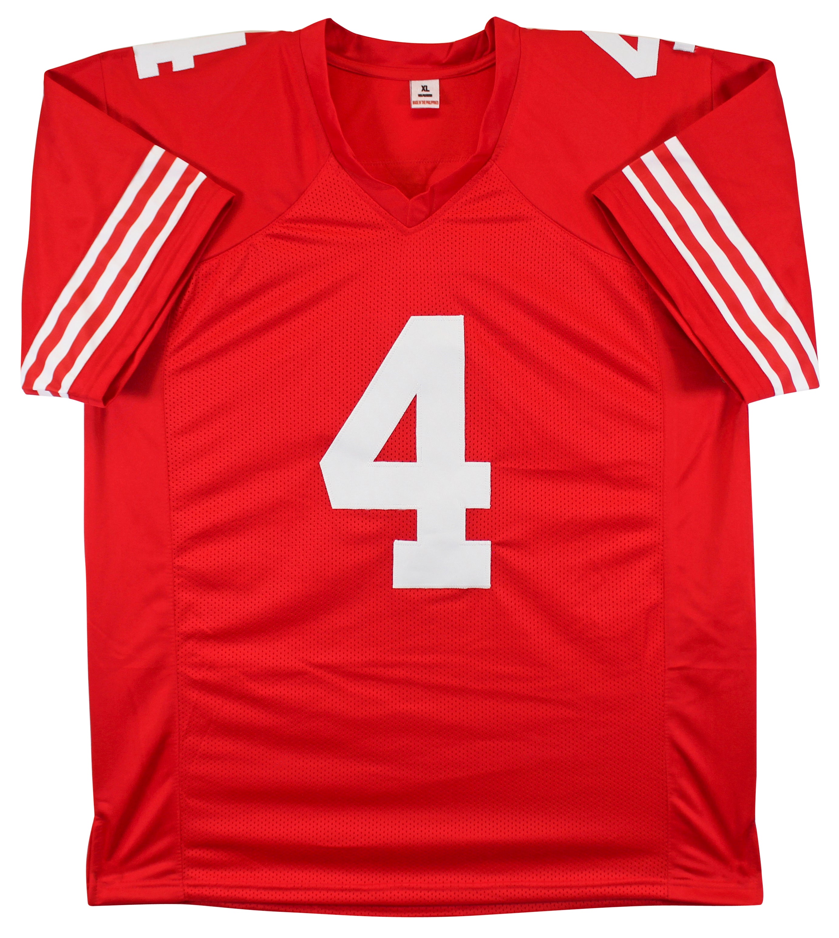 Jake Moody Authentic Signed Red Pro Style Jersey Autographed BAS Witnessed