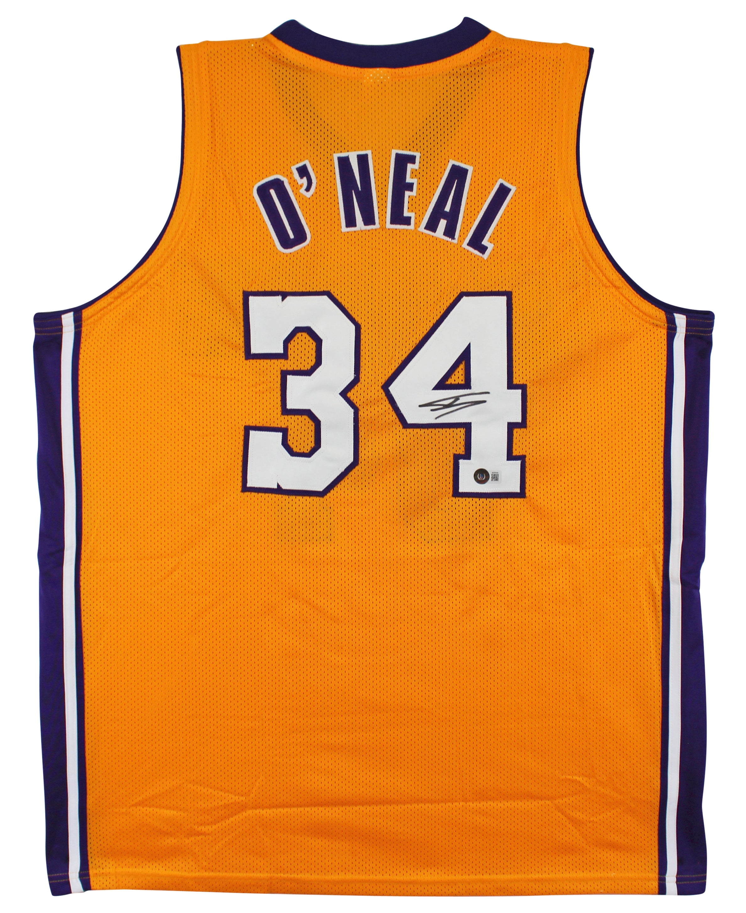 Shaquille O'Neal Authentic Signed Yellow Pro Style Jersey BAS Witnessed 2