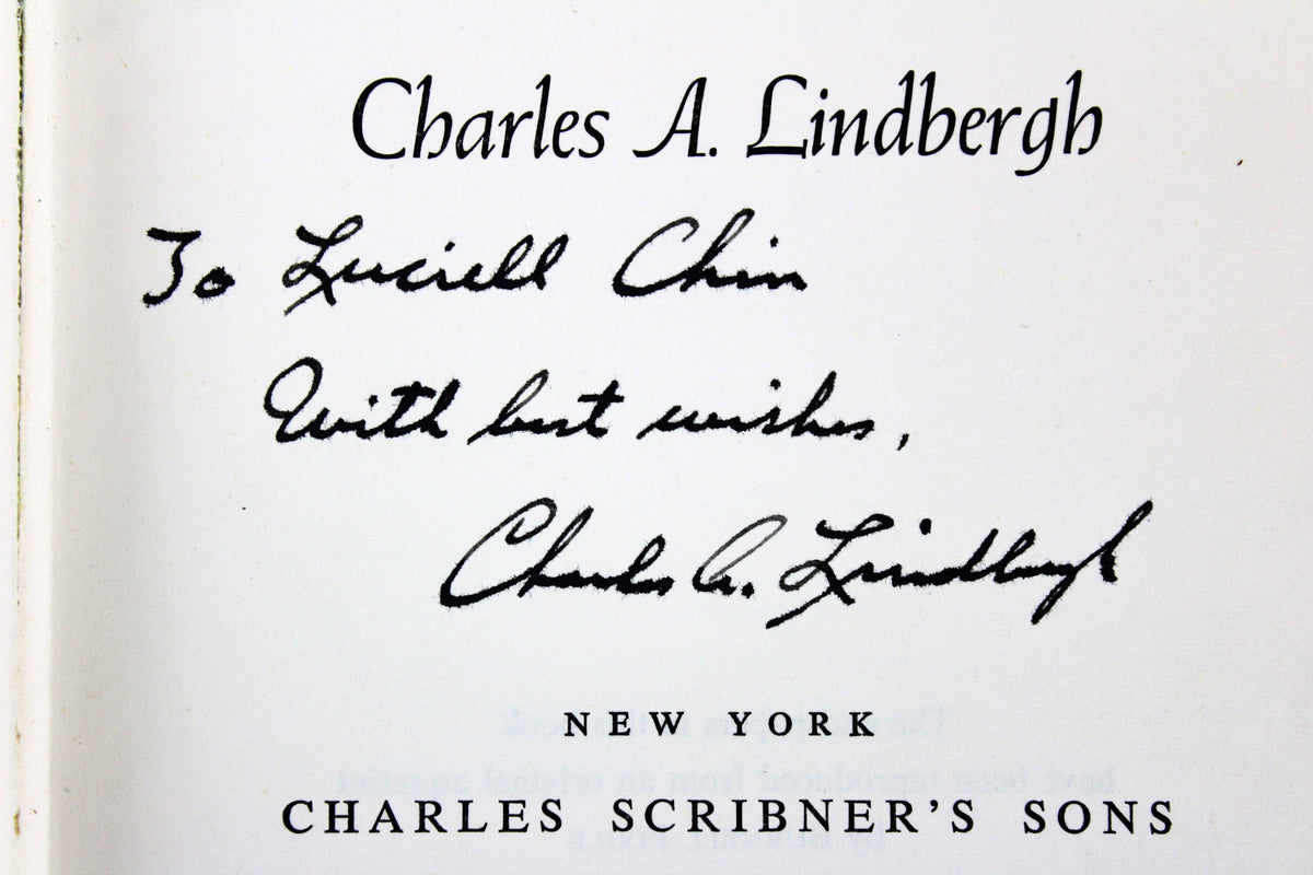Charles Lindbergh Signed The Spirit Of St. Louis Hard Cover Book BAS #A68014