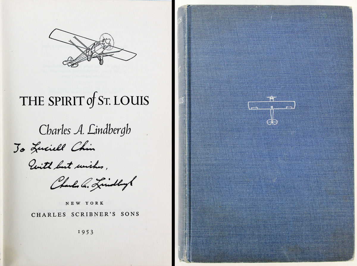 Charles Lindbergh Signed The Spirit Of St. Louis Hard Cover Book BAS #A68014