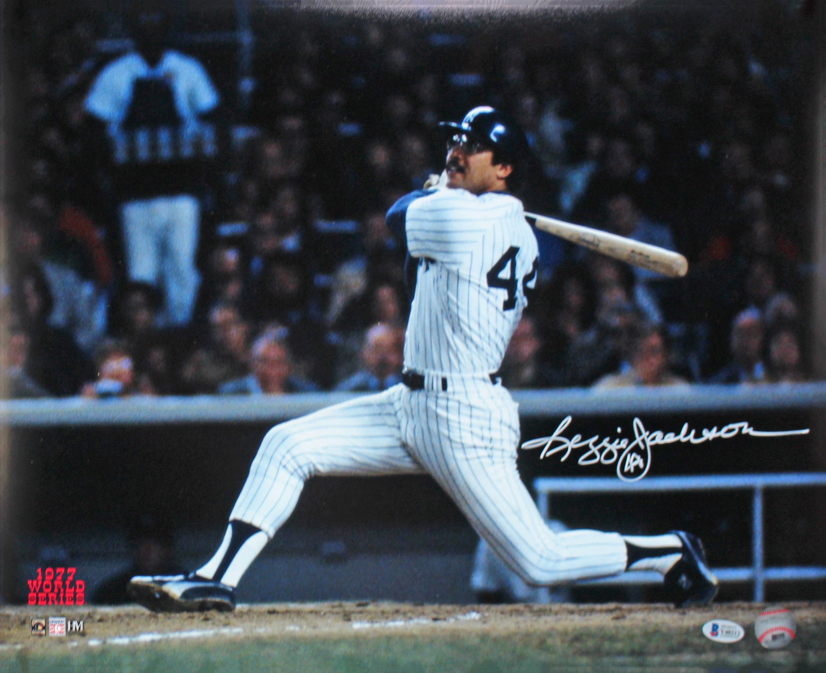 Yankees Reggie Jackson Authentic Signed 16x20 1977 World Series Photo BAS