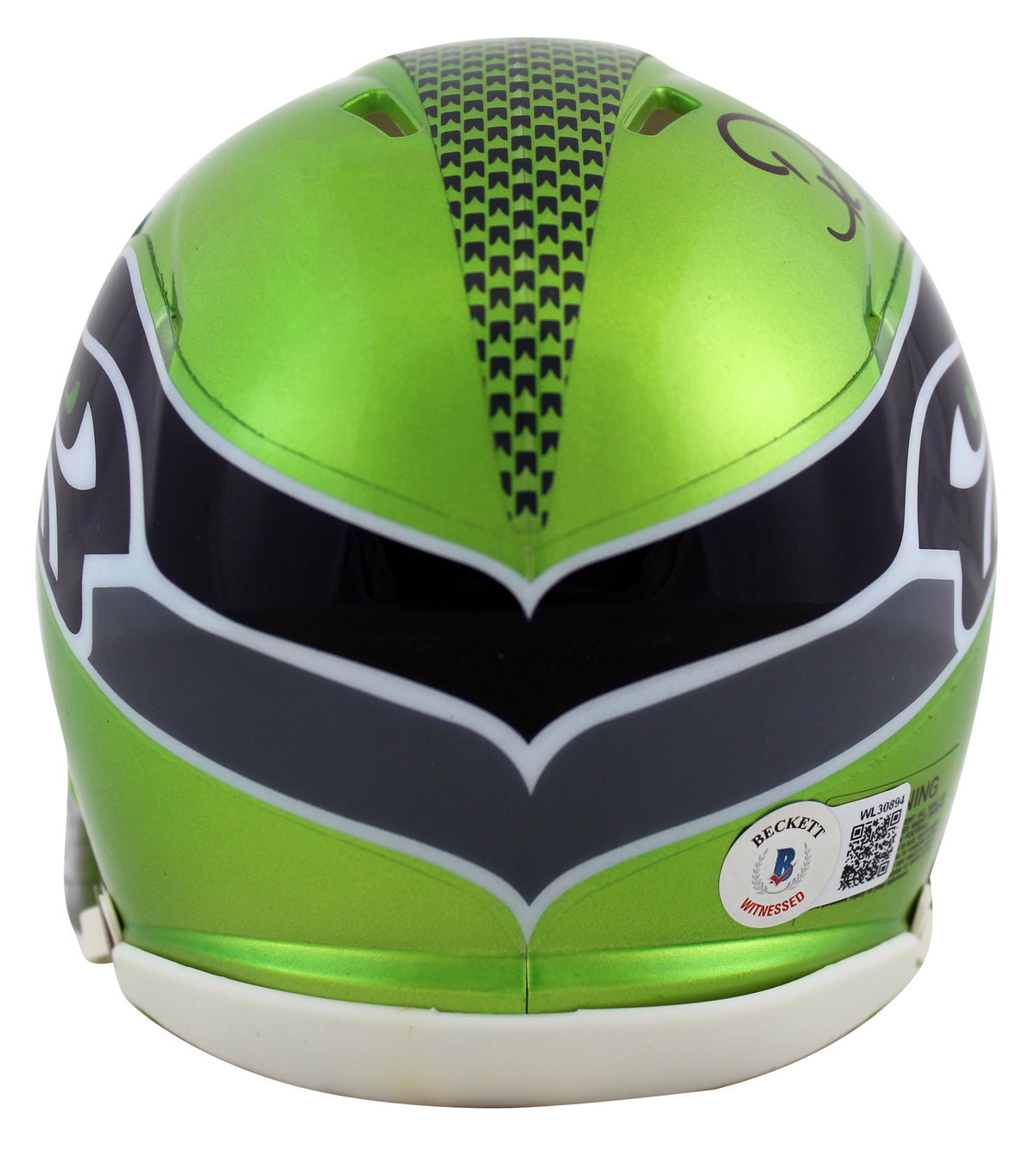 Seahawks DK Metcalf Authentic Signed Flash Speed Mini Helmet BAS Witnessed
