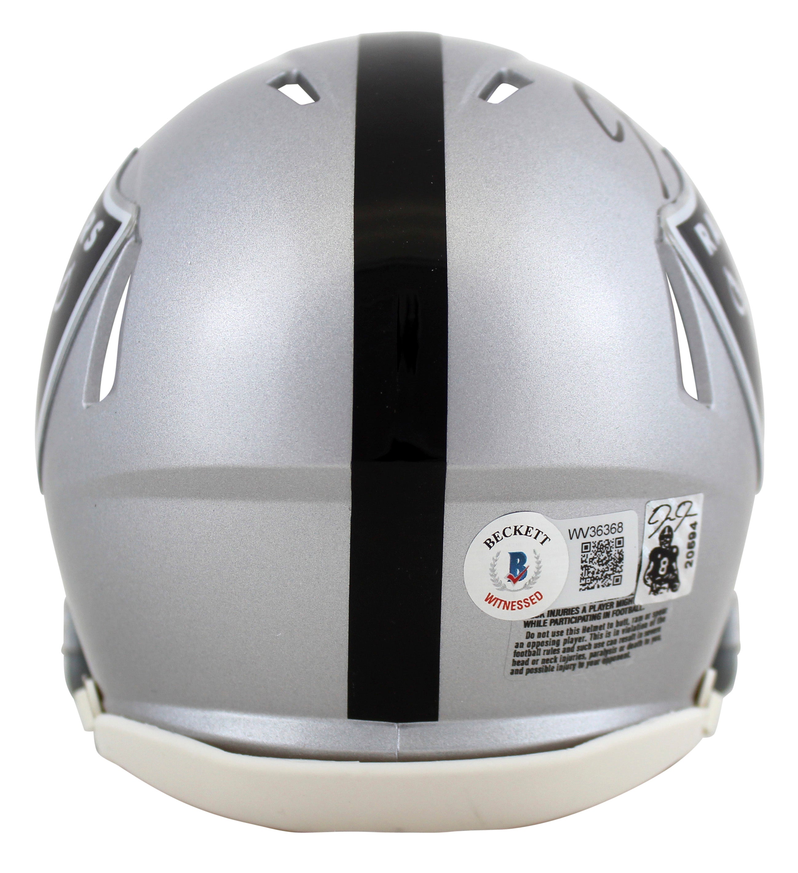 Raiders Josh Jacobs Authentic Signed Speed Mini Helmet w/ Case BAS Witnessed