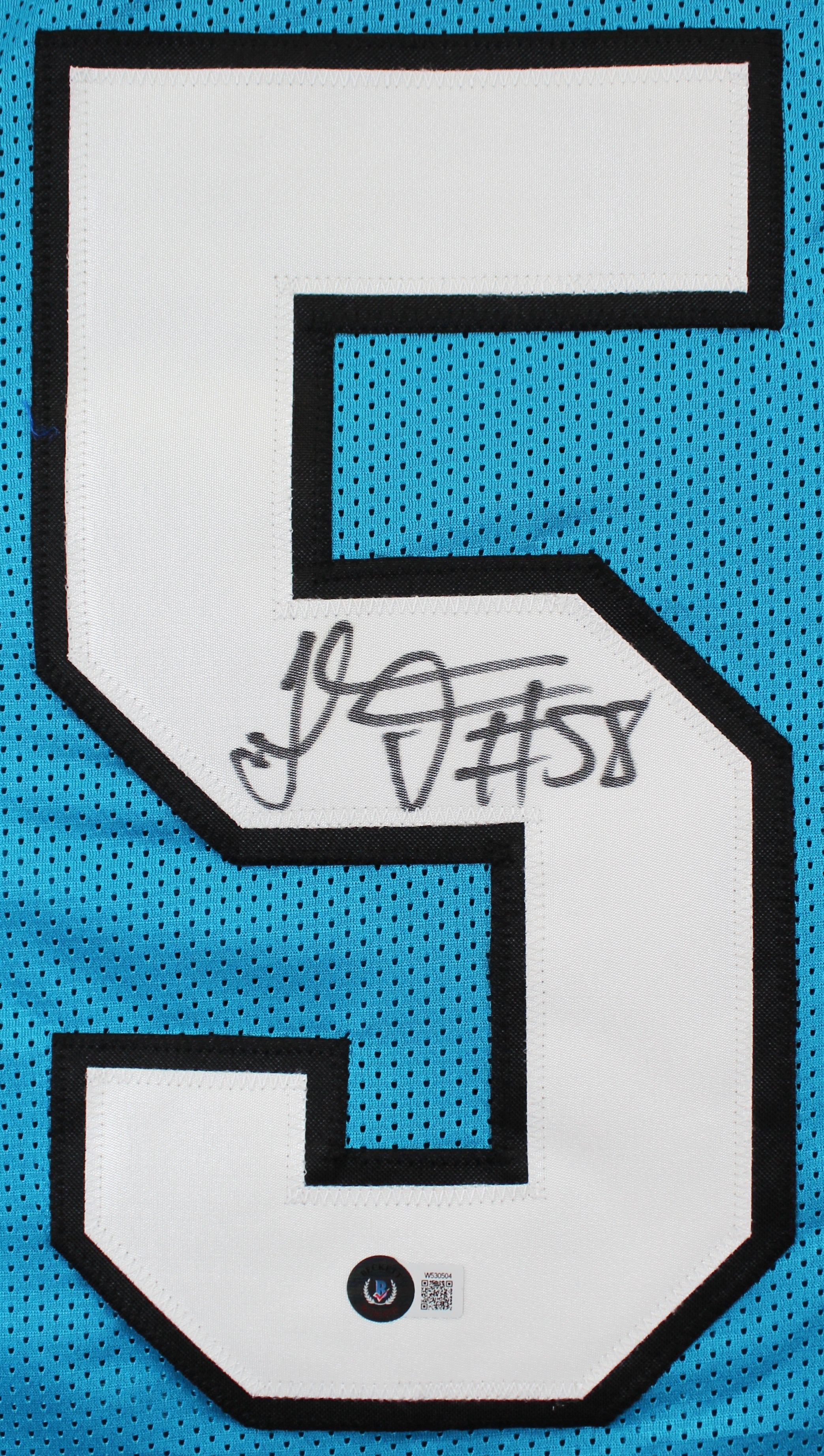 Thomas Davis Authentic Signed Carolina Blue Pro Style Jersey BAS Witnessed 2