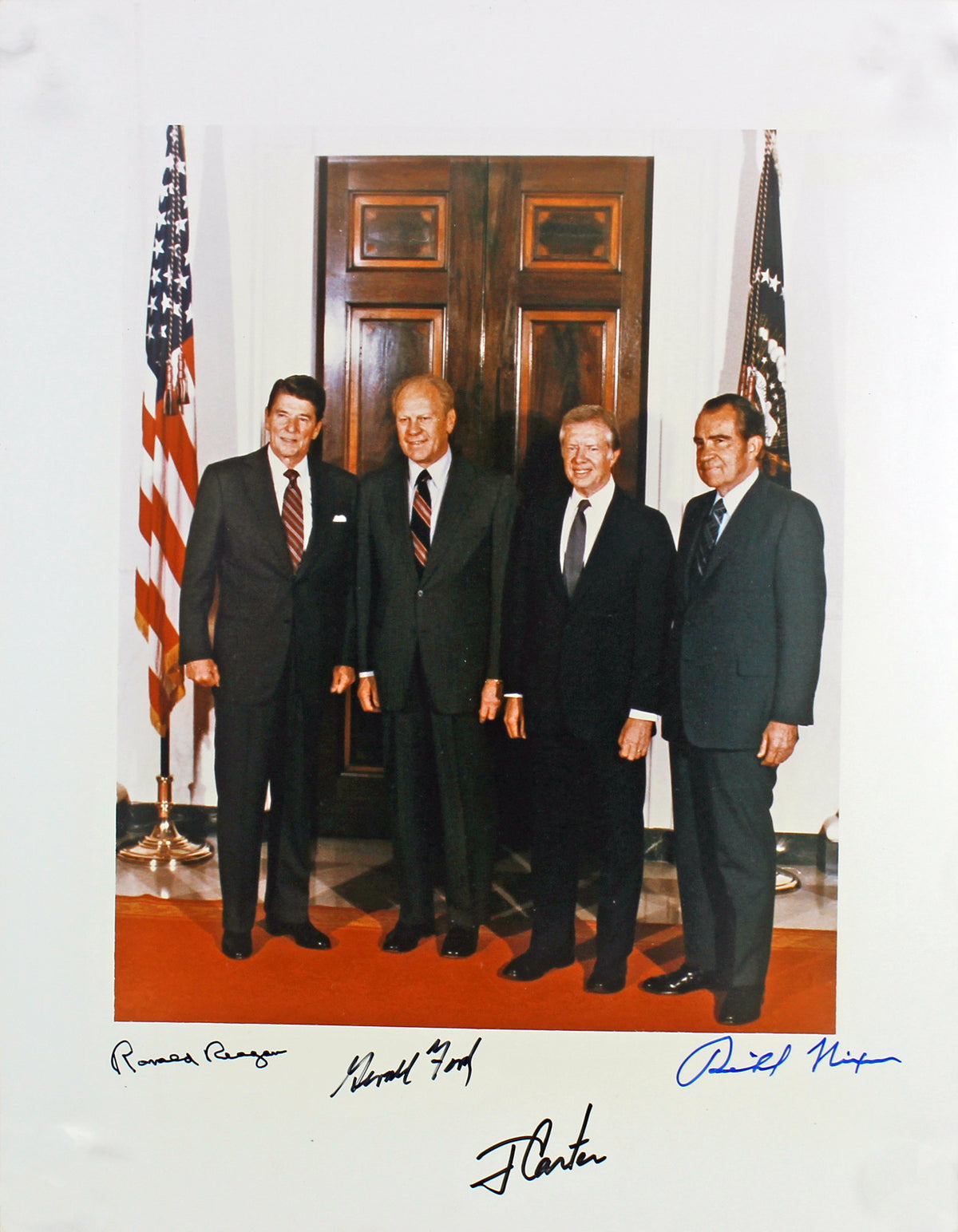 Presidential (4) Reagan, Nixon, Ford & Carter Signed 11x14 Photo PSA #AH41085