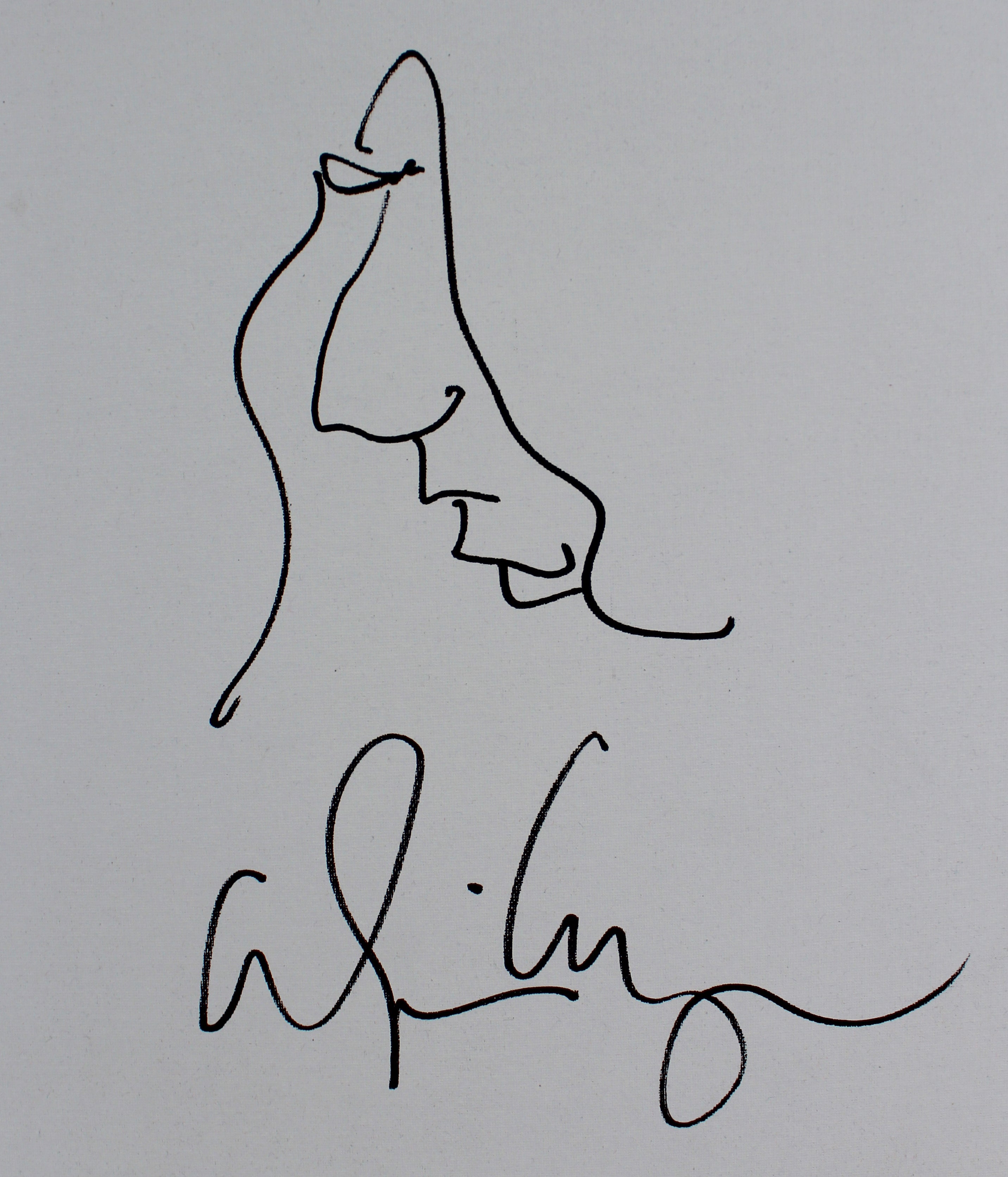Alice Cooper Signed 18x24 Hand Drawn Self Portrait Sketch PSA/DNA ITP #7A26807