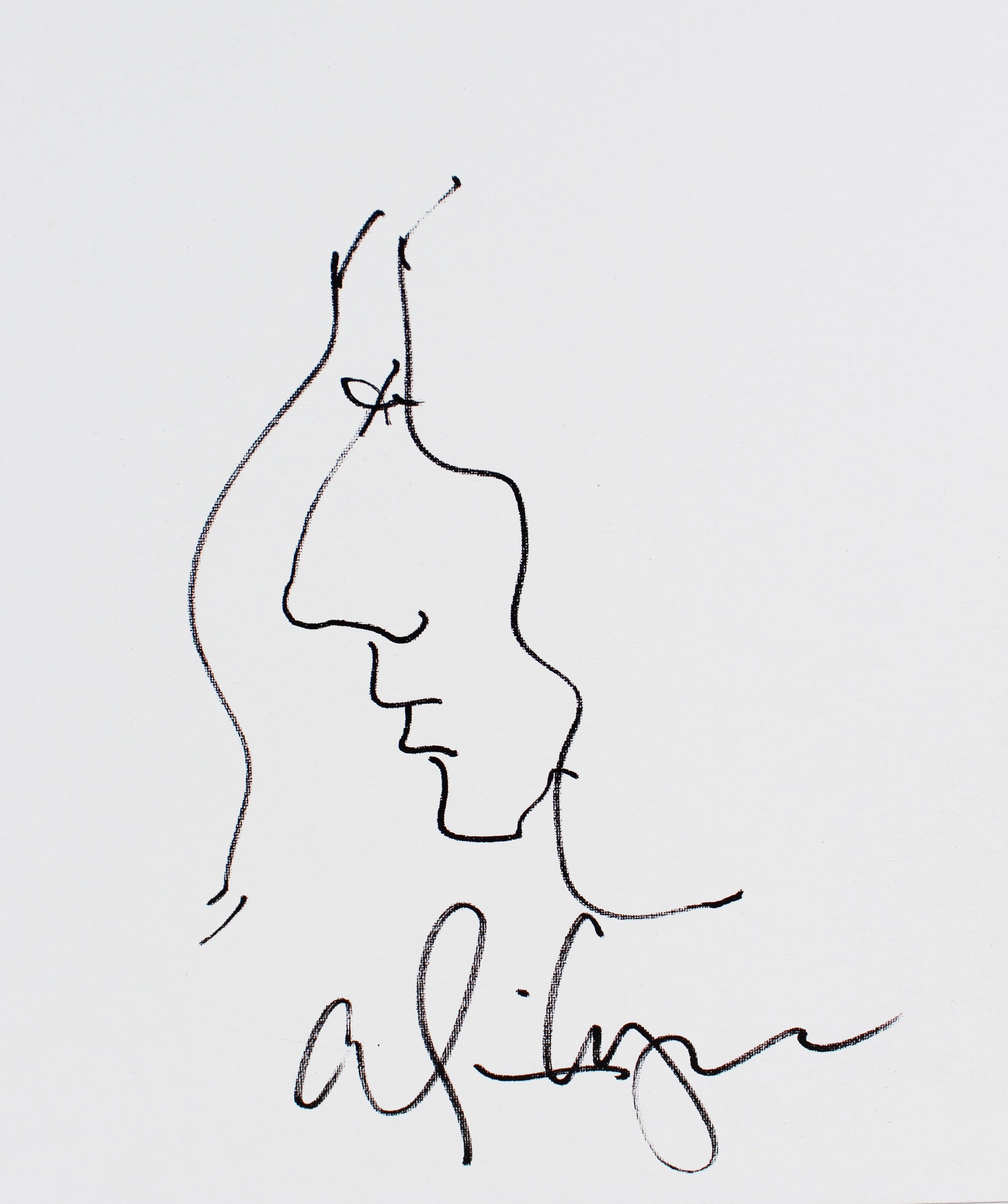 Alice Cooper Signed 18x24 Hand Drawn Self Portrait Sketch PSA/DNA ITP #7A26808