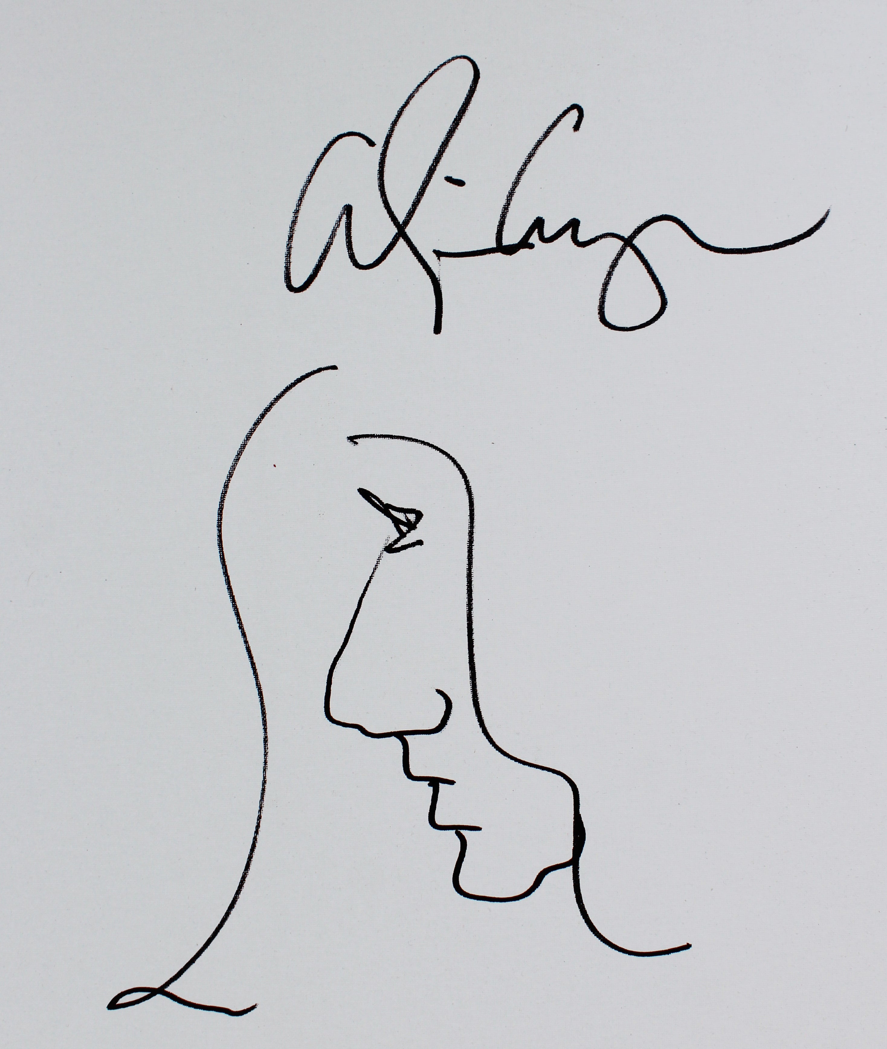 Alice Cooper Signed 18x24 Hand Drawn Self Portrait Sketch PSA/DNA ITP #7A26806