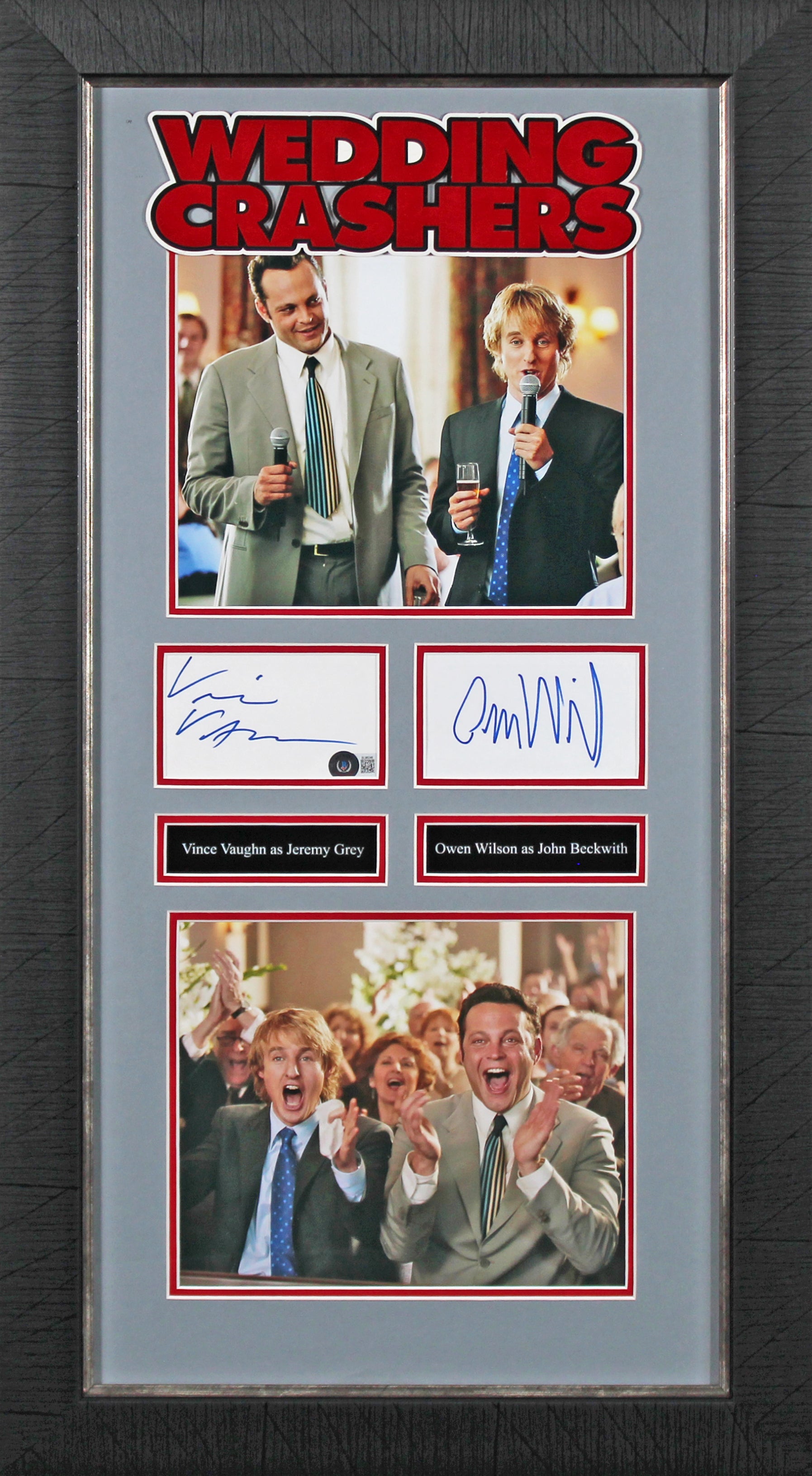 Vince Vaughn & Owen Wilson Wedding Crashers Signed Framed Display BAS #BL98246