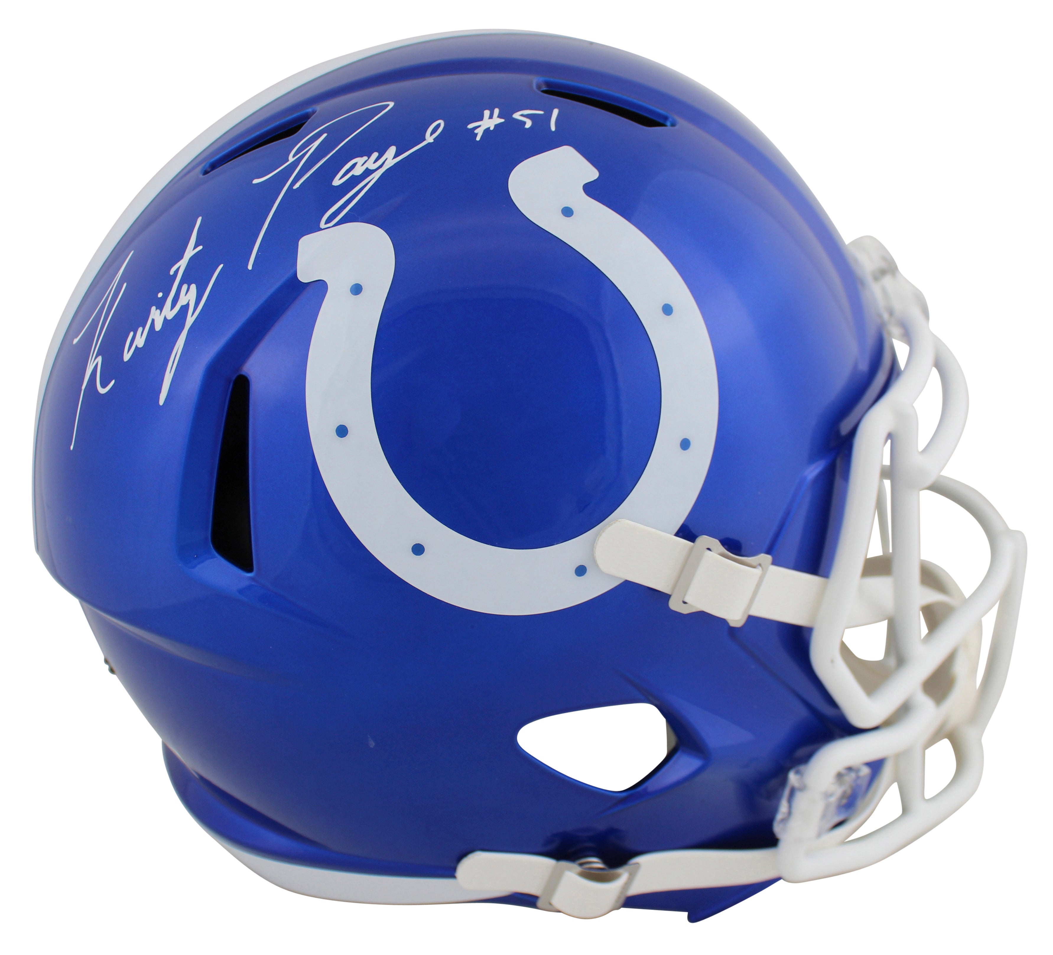 Colts Kwity Paye Authentic Signed Flash Full Size Speed Rep Helmet BAS Witnessed