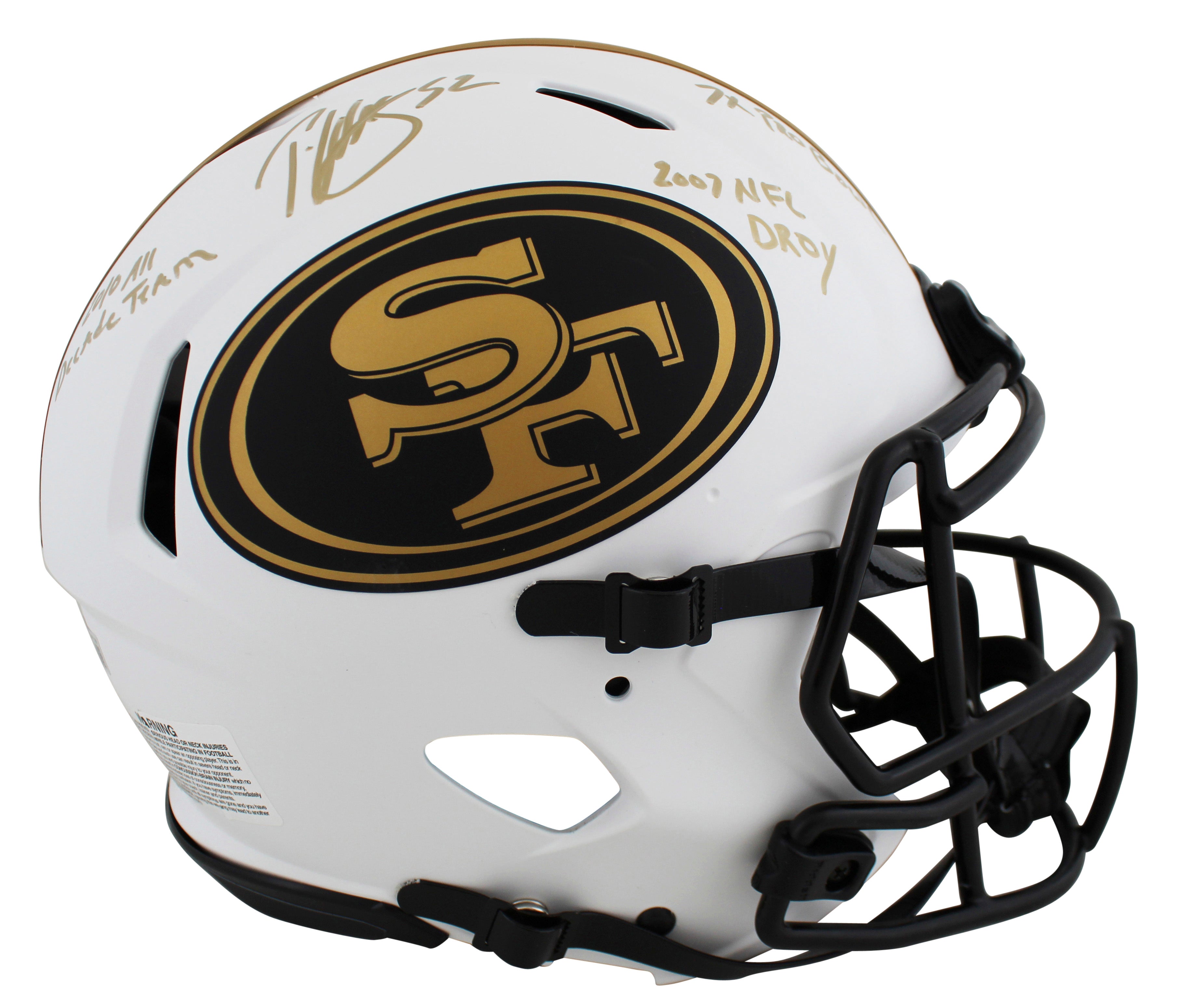 49ers Patrick Willis "3x Insc" Signed Lunar F/S Speed Proline Helmet BAS Witness