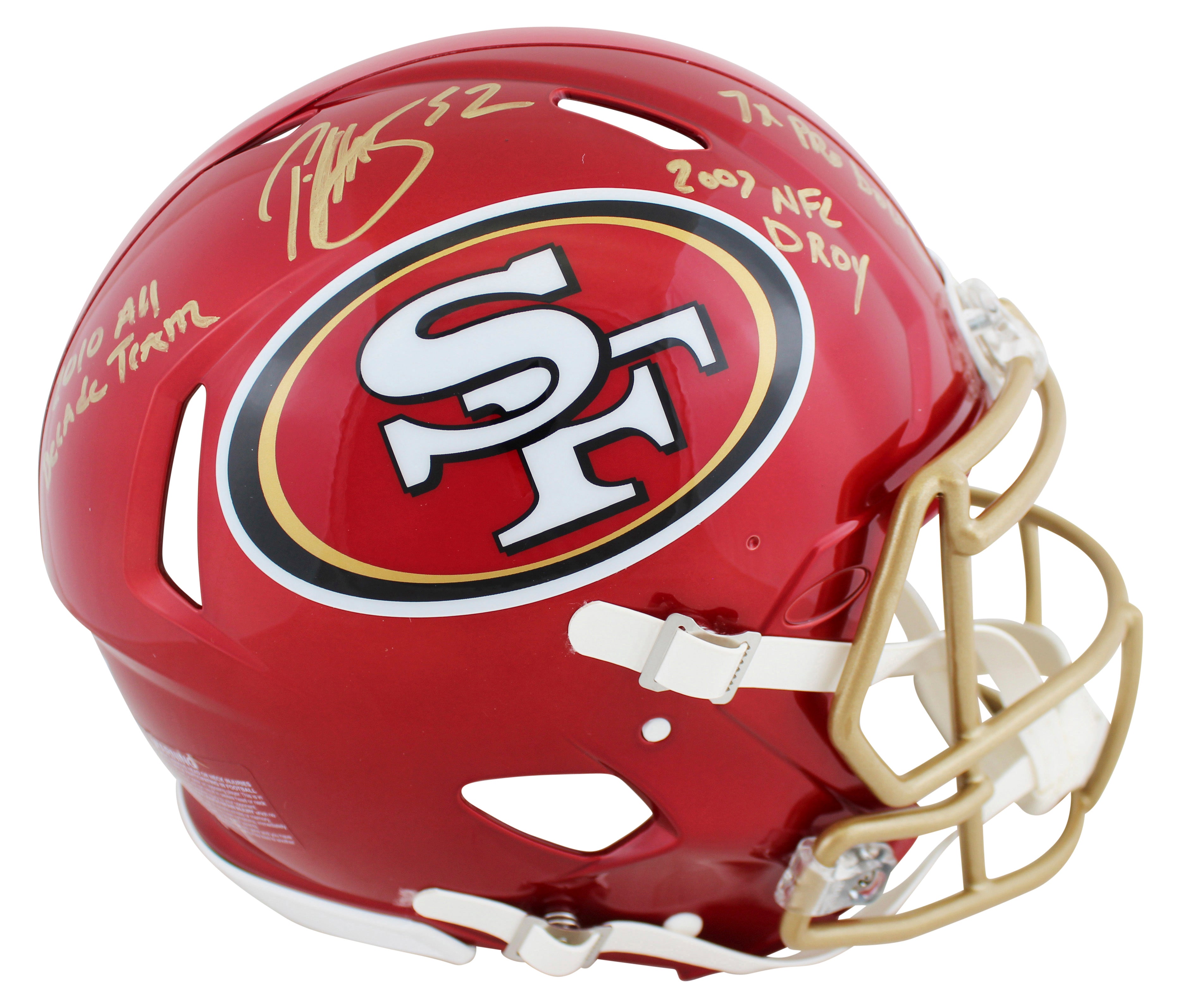 49ers Patrick Willis "3x Insc" Signed Flash F/S Speed Proline Helmet BAS Witness