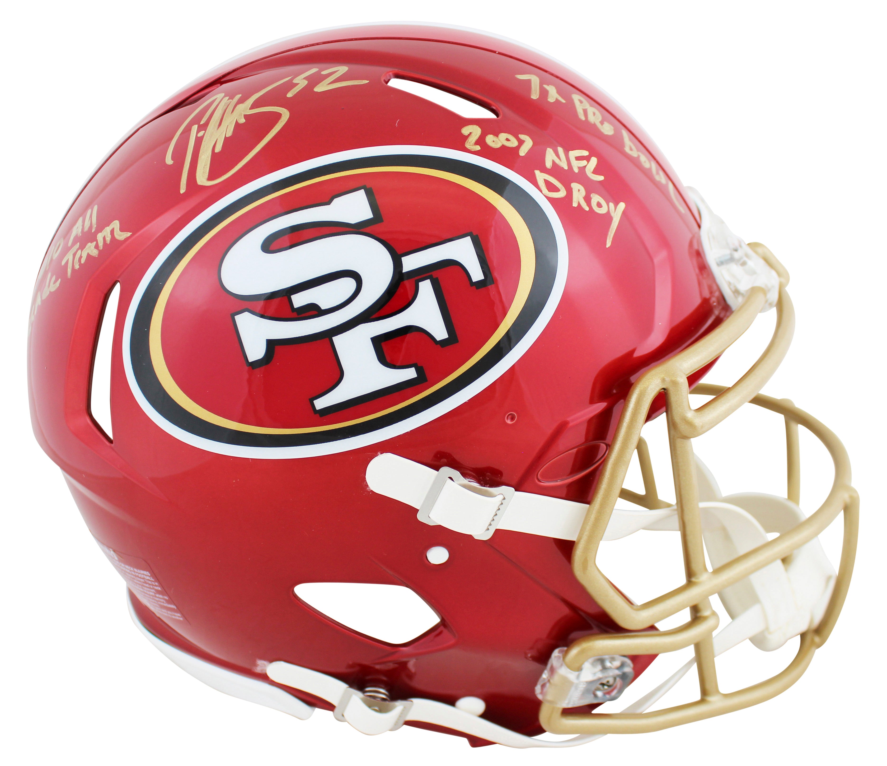 49ers Patrick Willis "3x Insc" Signed Flash F/S Speed Proline Helmet BAS Witness