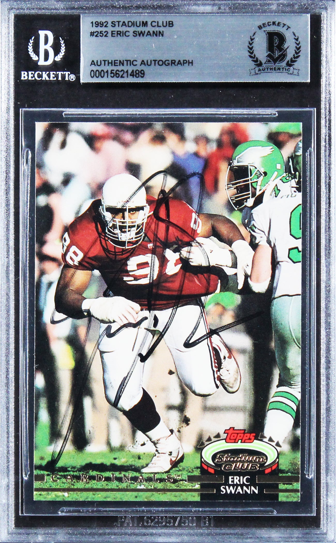 Cardinals Eric Swann Authentic Signed 1992 Stadium Club #252 Card BAS Slabbed
