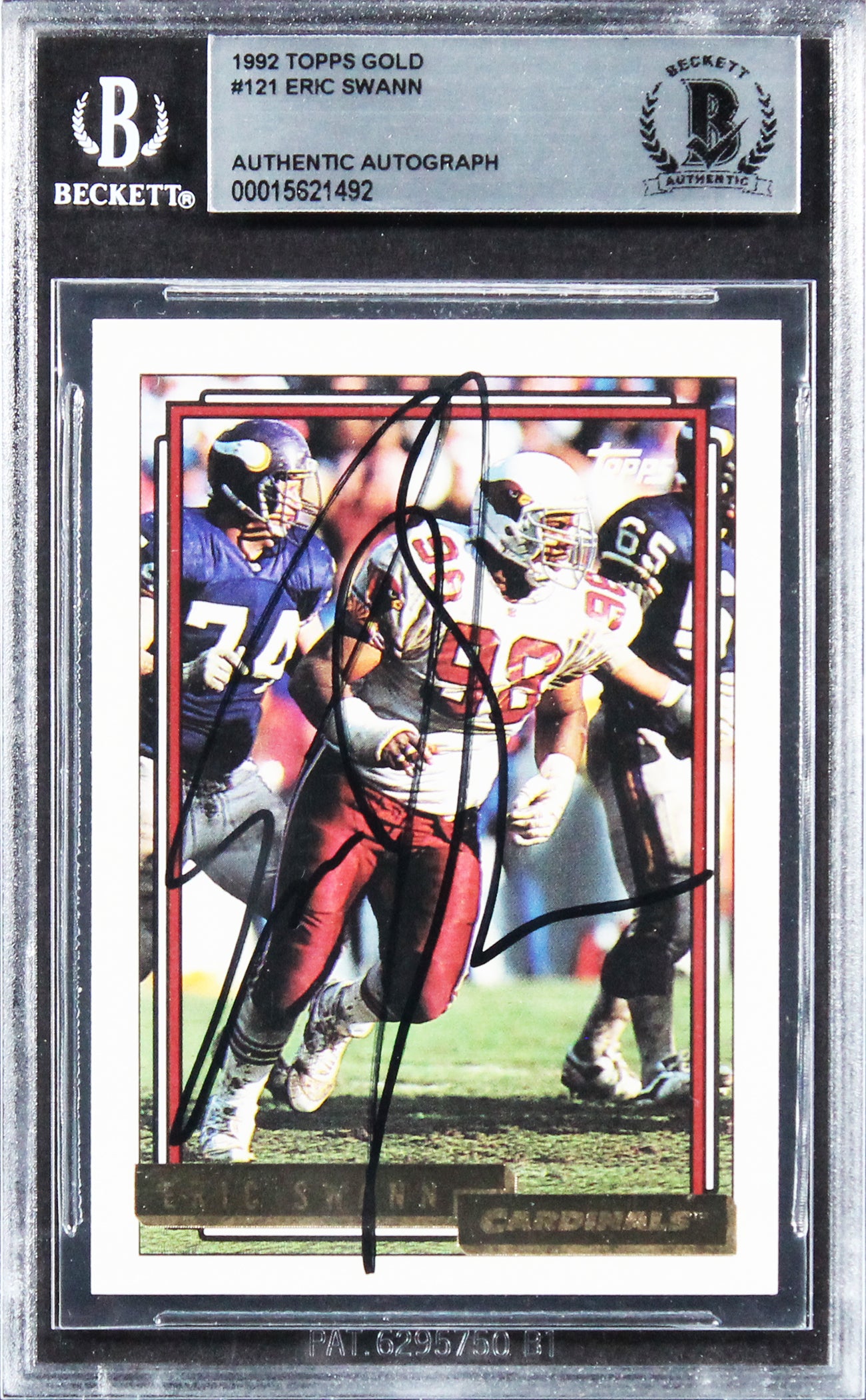 Cardinals Eric Swann Authentic Signed 1992 Topps Gold #121 Card BAS Slabbed