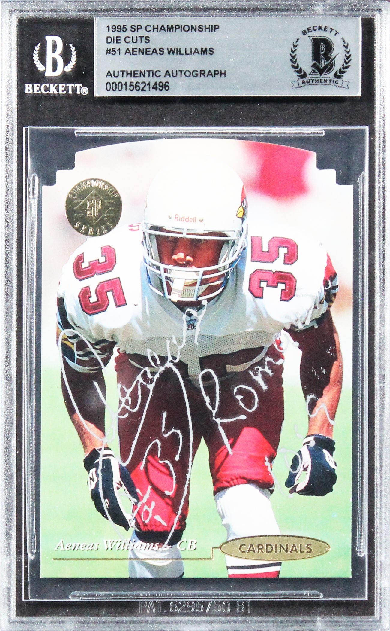 Cardinals Aeneas Williams Signed 1995 SP Championship Die Cuts #51 Card BAS Slab