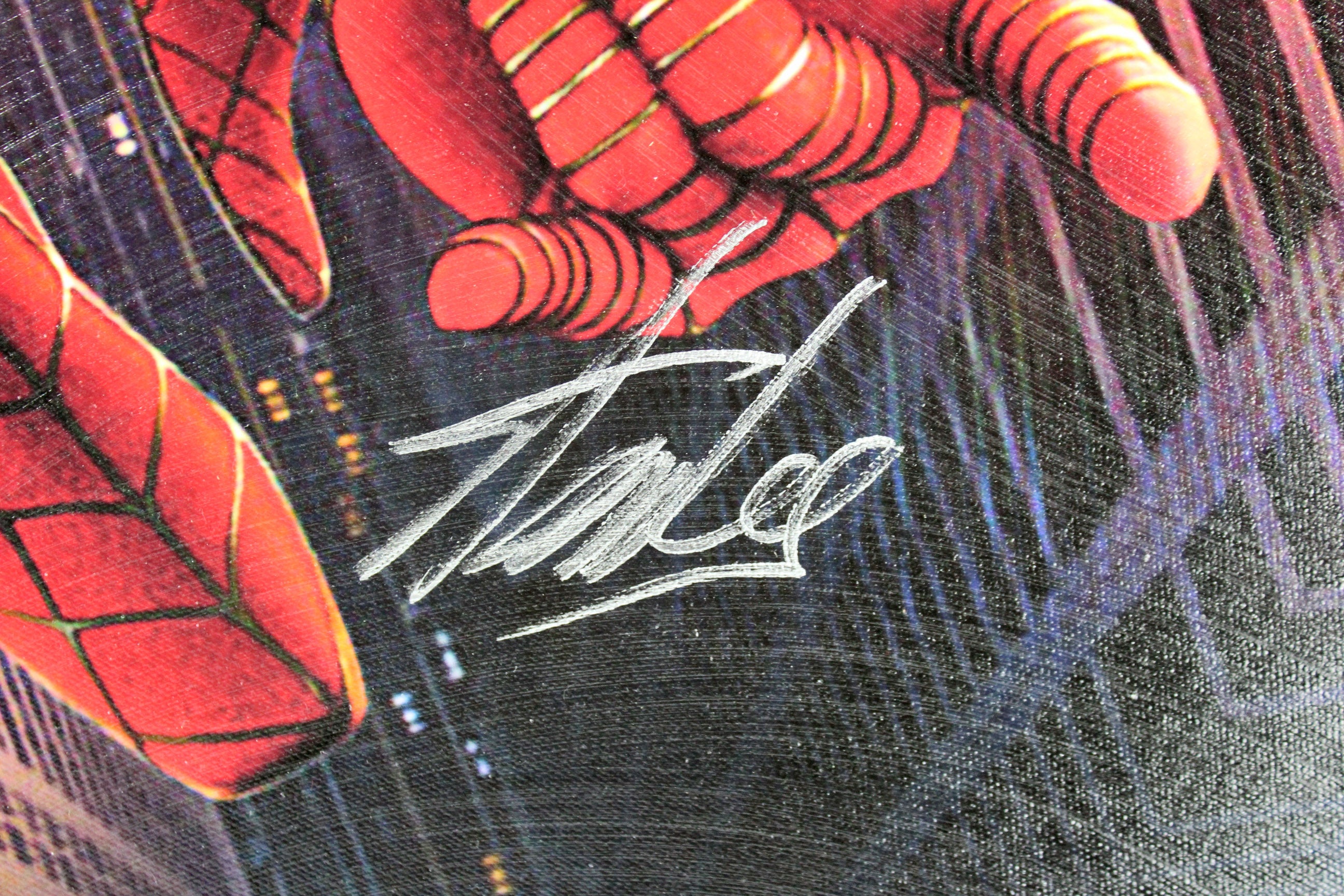Stan Lee Marvel Authentic Signed 20x24 Spider-Man Canvas Autographed PSA/DNA
