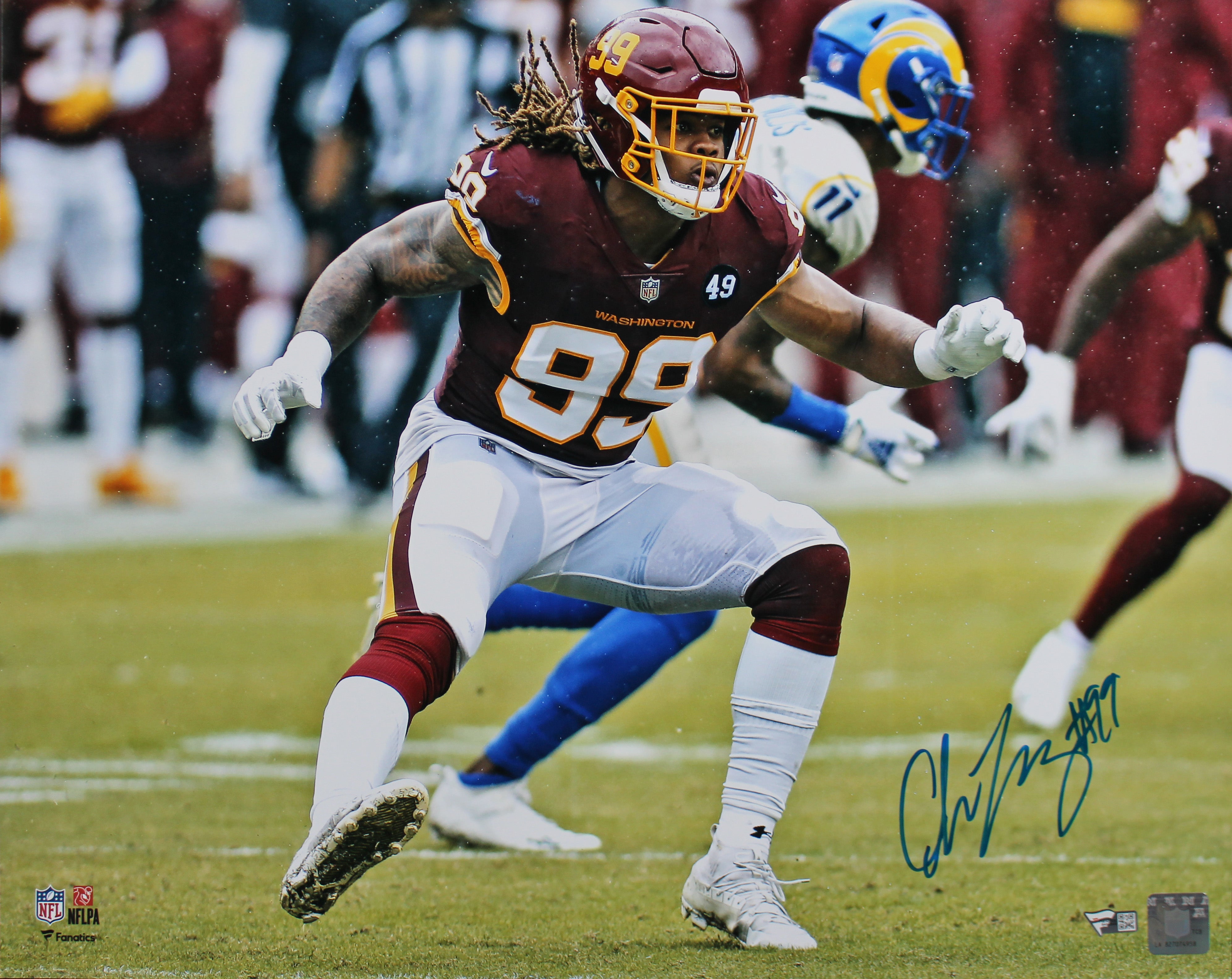 WFT Chase Young Authentic Signed 16x20 Photo Autographed Fanatics COA