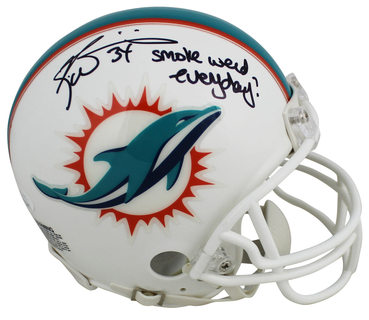 Dolphins Ricky Williams "Smoke Weed Everyday" Signed Rep Mini Helmet JSA Witness