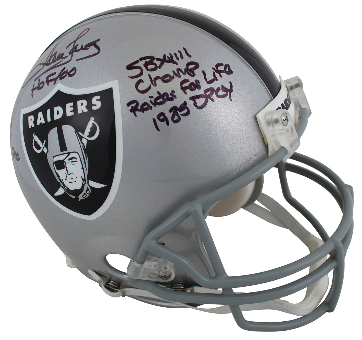 Raiders Howie Long "Career Stat" Signed Authentic Proline Full Size Helmet BAS