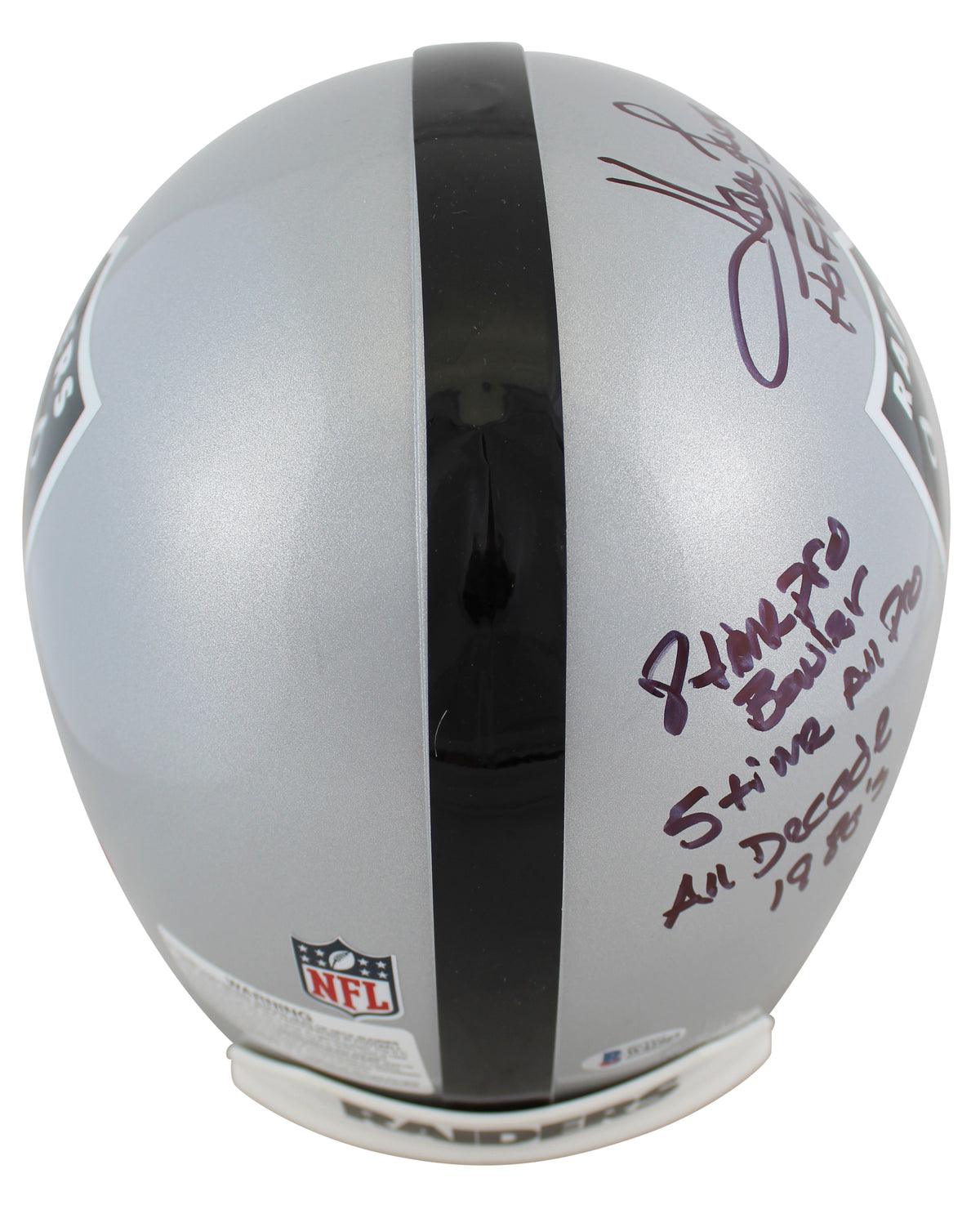Raiders Howie Long "Career Stat" Signed Authentic Proline Full Size Helmet BAS