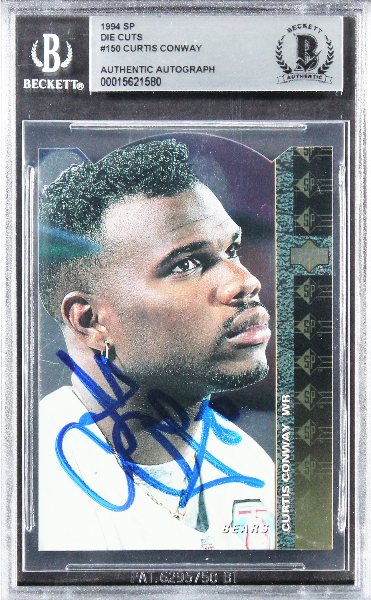 Bears Curtis Conway Authentic Signed 1994 SP Die Cuts #150 Card BAS Slabbed