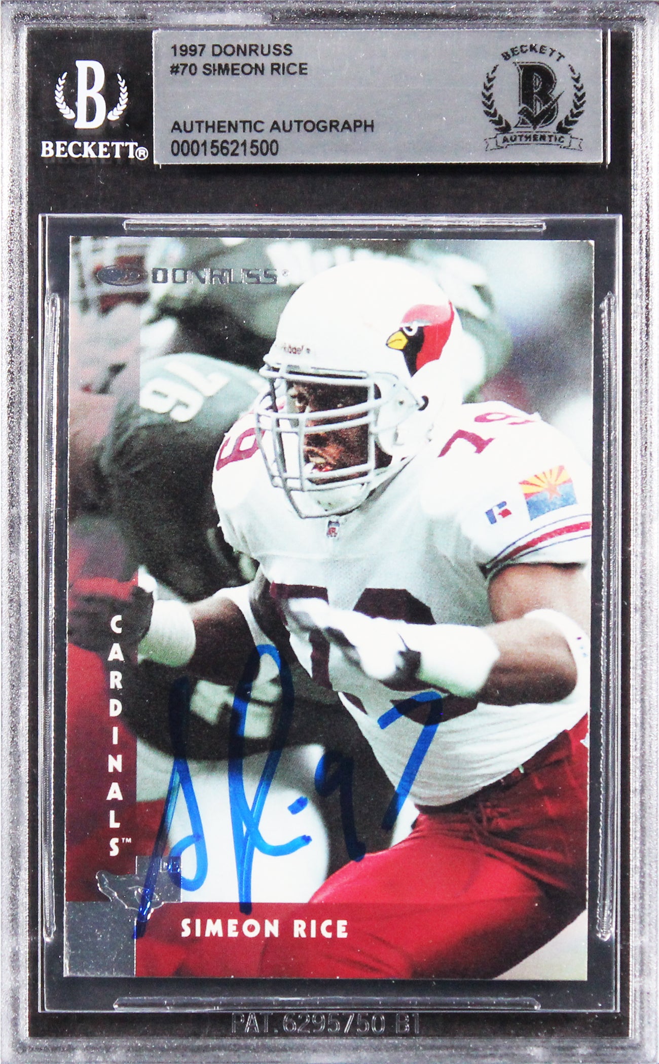 Cardinals Simeon Rice Authentic Signed 1997 Donruss #70 Card BAS Slabbed