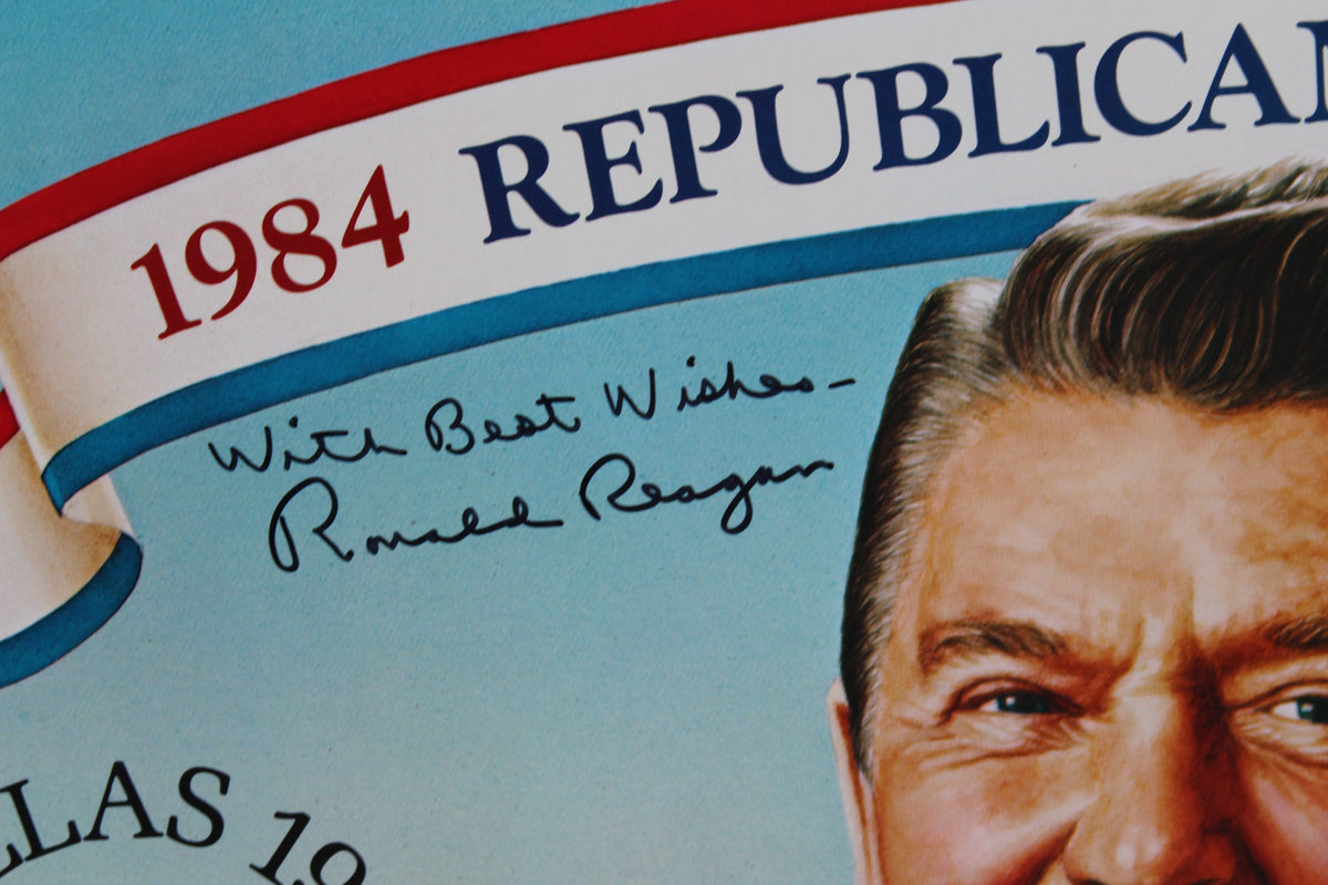 Ronald Reagan & George H.W. Bush Signed 19x25 1984 RNC Poster JSA #Z11843