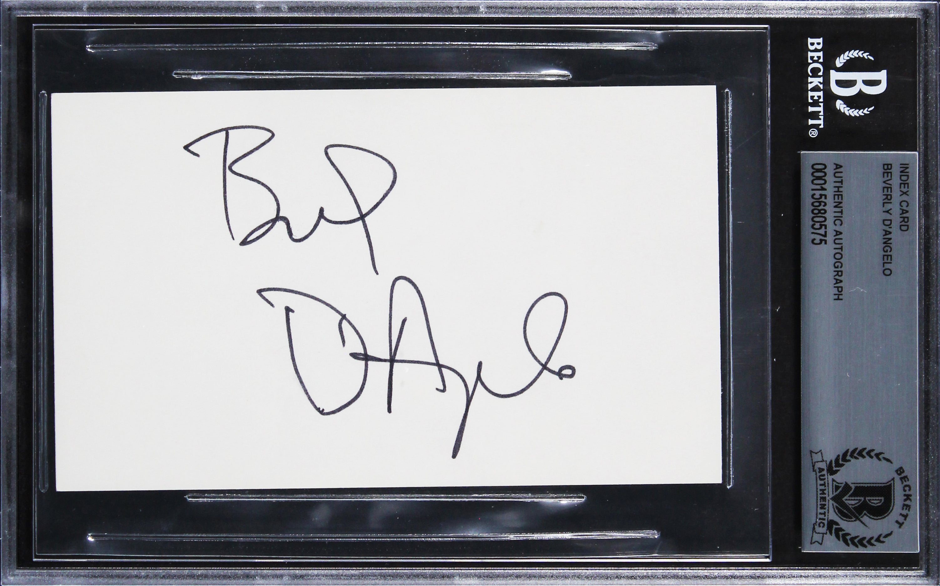Beverly D'Angelo Christmas Vacation Signed 3x5 Index Card BAS Slabbed 1