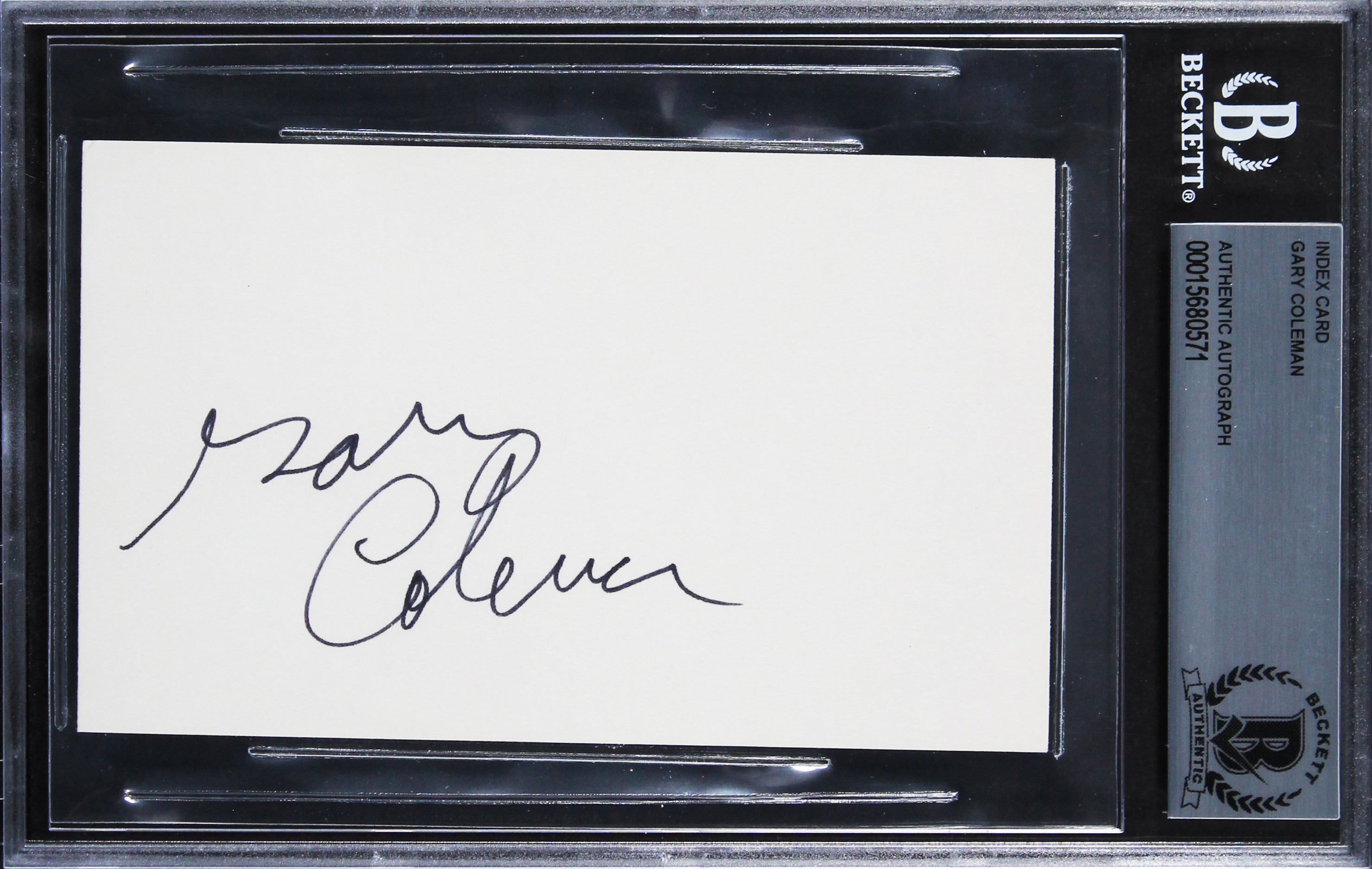 Gary Coleman Diff'rent Strokes Authentic Signed 3x5 Index Card BAS Slabbed 1
