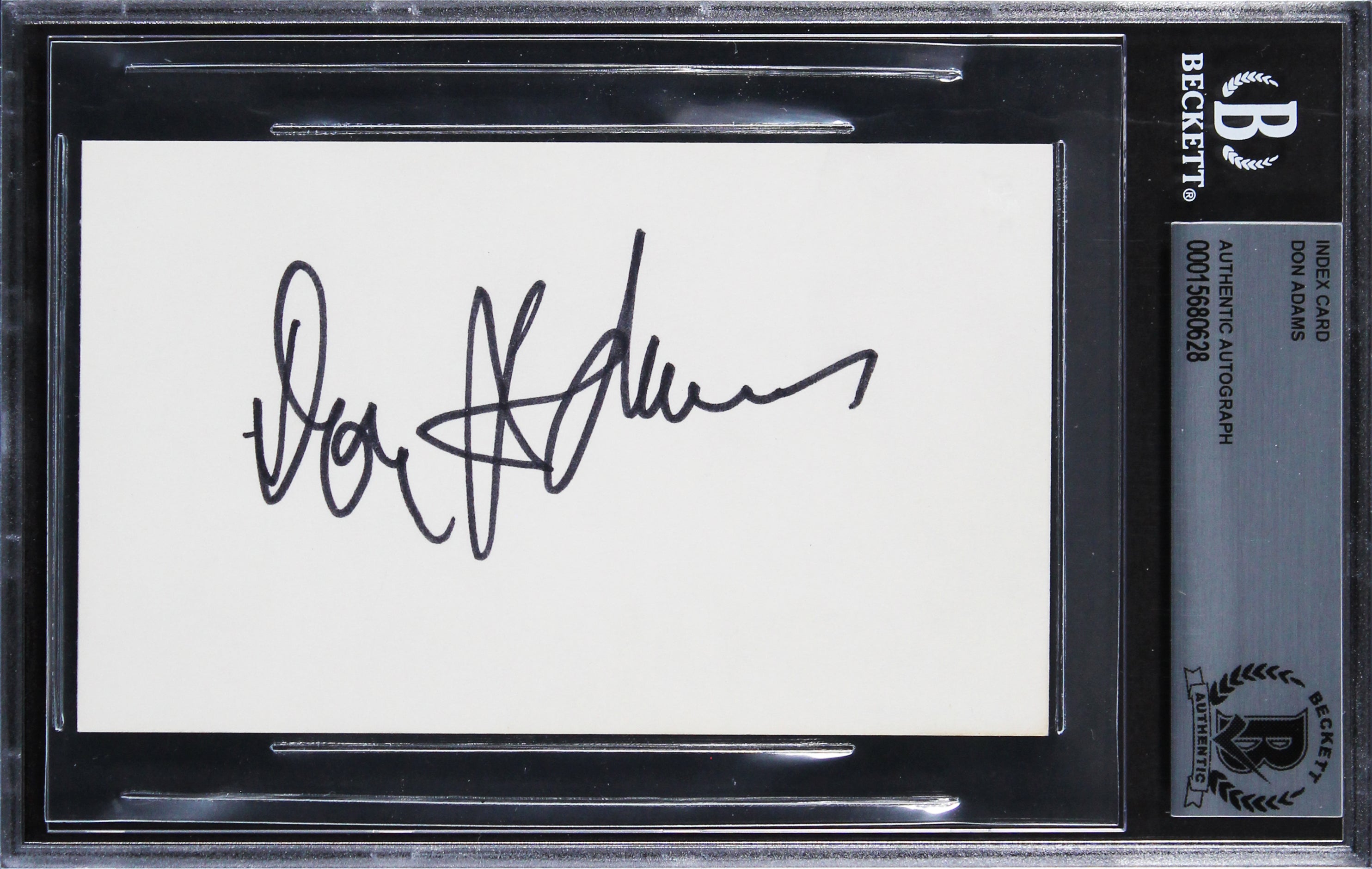 Don Adams Get Smart Authentic Signed 3x5 Index Card Autographed BAS Slabbed