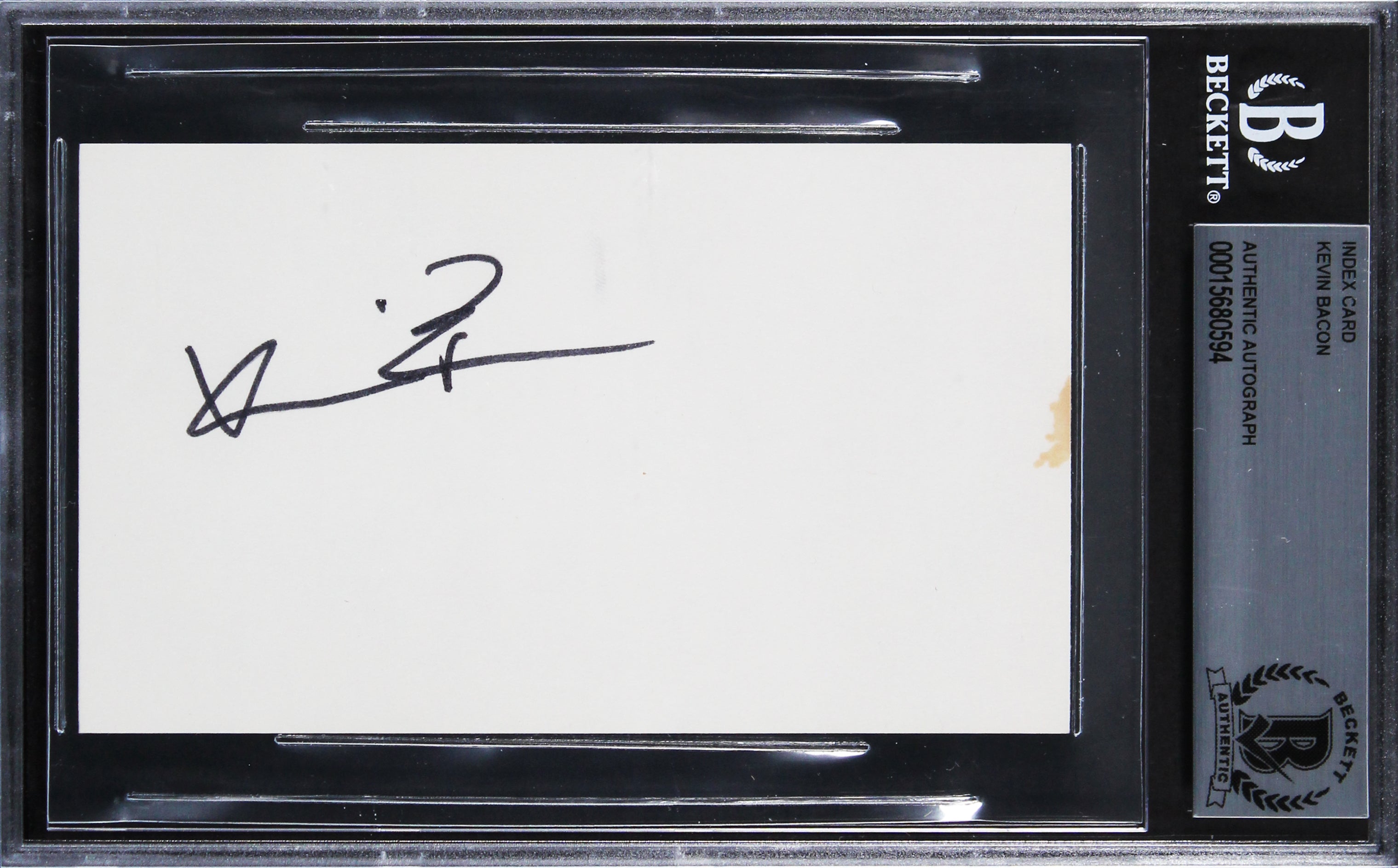 Kevin Bacon Footloose Authentic Signed 3x5 Index Card Autographed BAS Slabbed