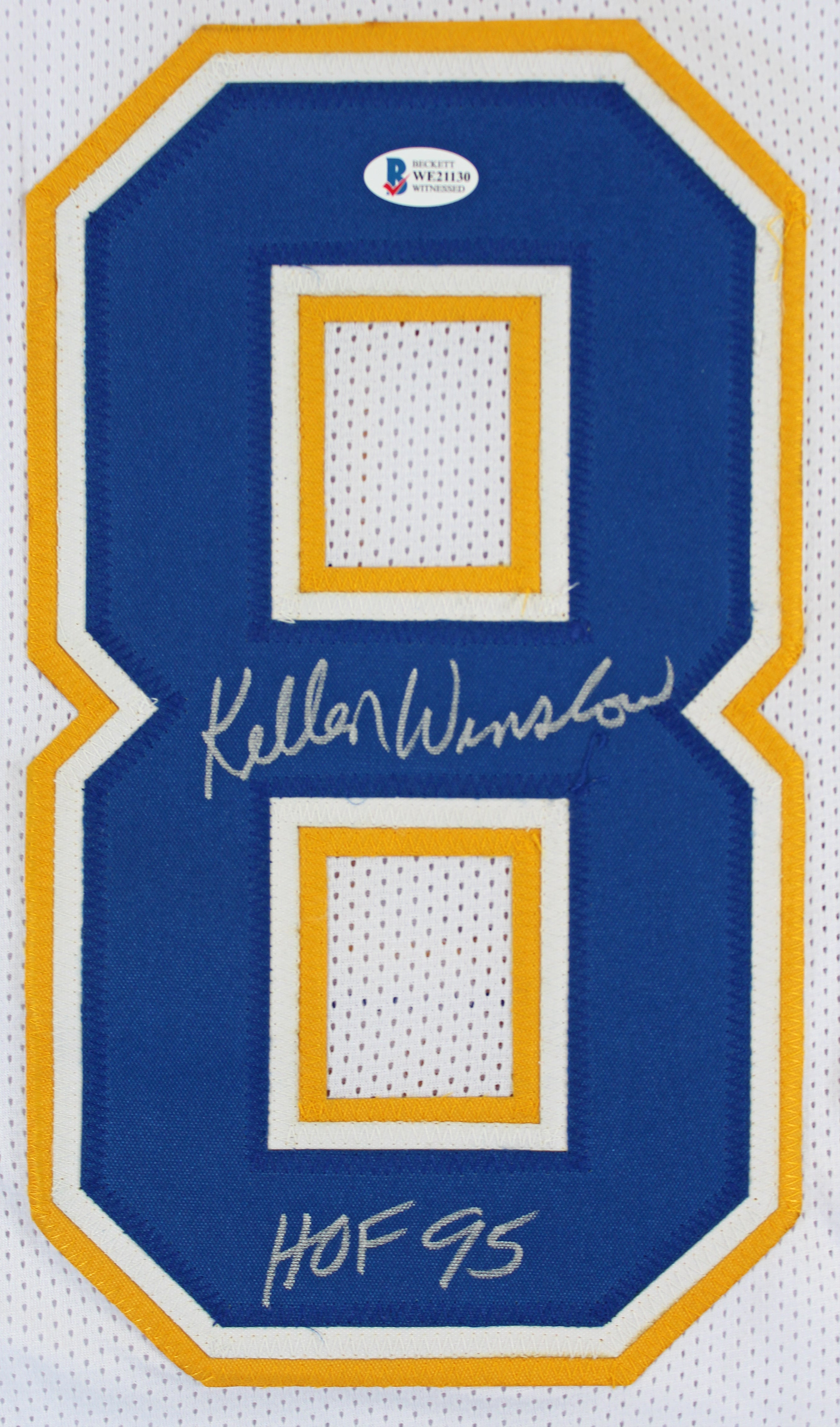 Kellen Winslow "HOF 95" Authentic Signed White Pro Style Jersey BAS Witnessed