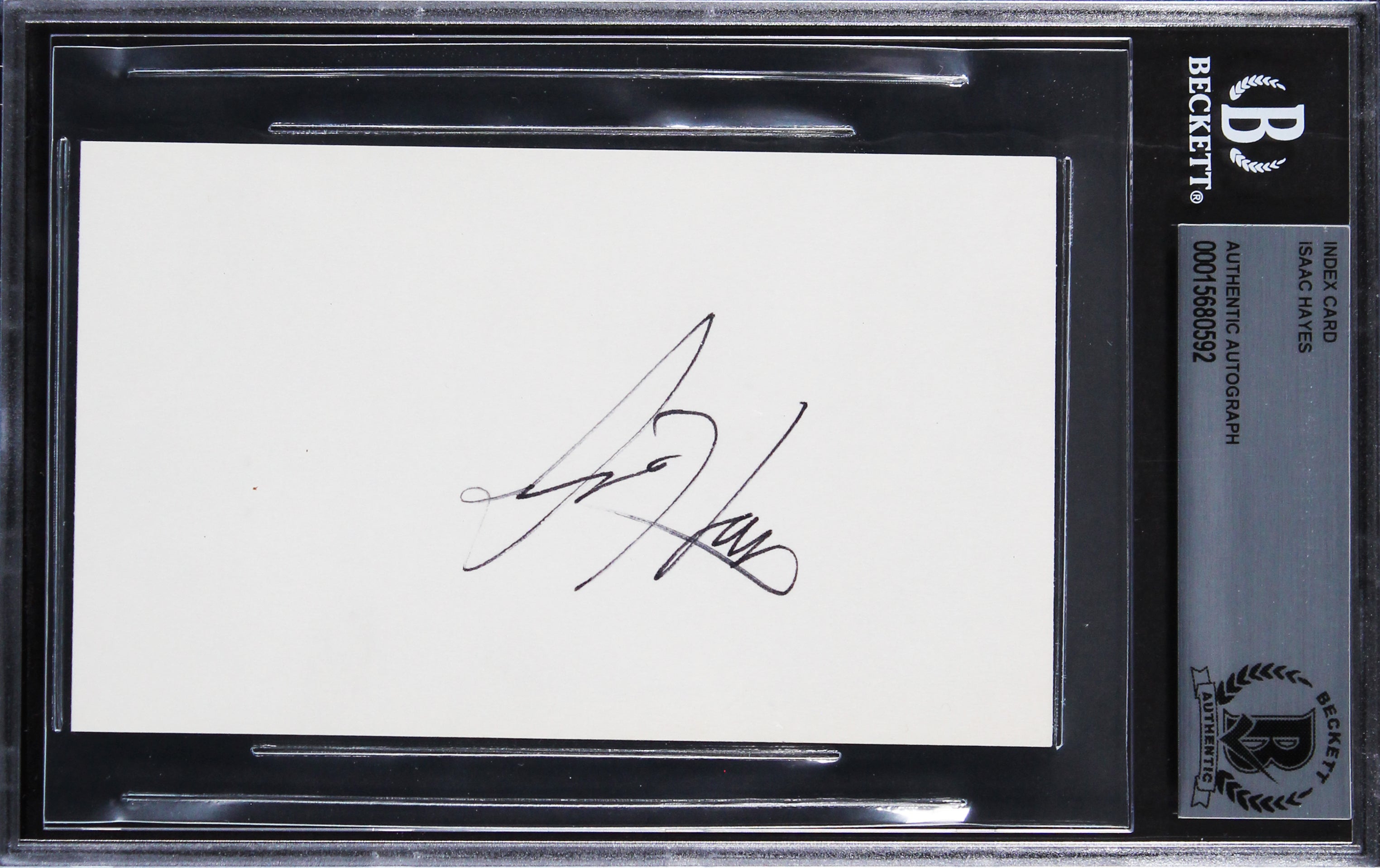 Isaac Hayes South Park Authentic Signed 3x5 Index Card Autographed BAS Slabbed