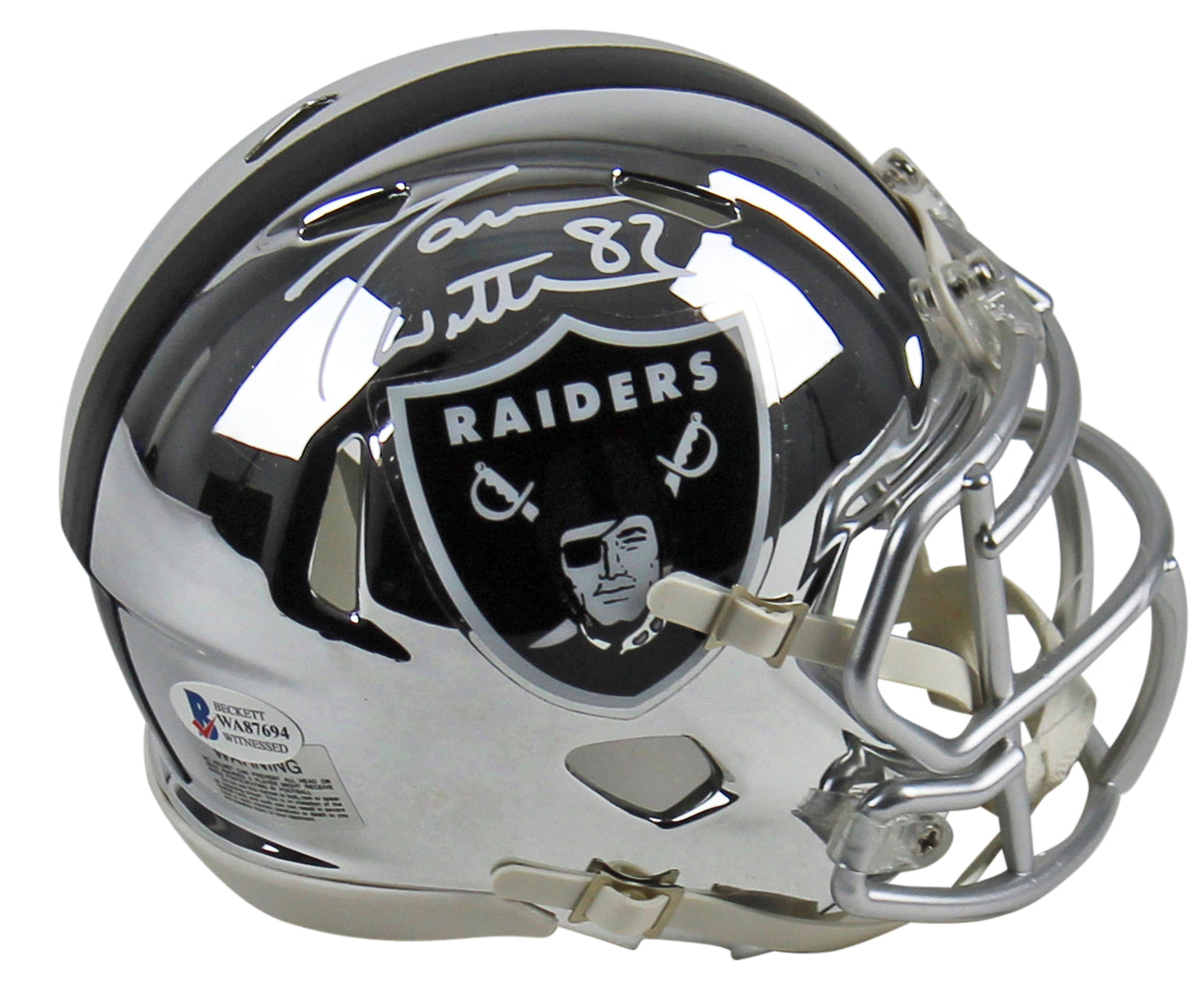 Raiders Jason Witten Authentic Signed Chrome Speed Mini Helmet BAS Witnessed