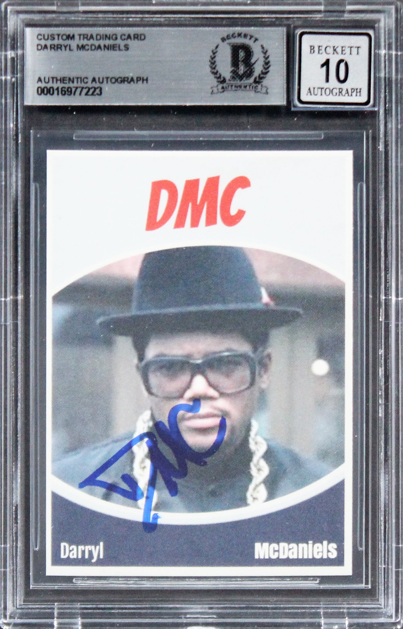Darryl McDaniels Run DMC Authentic Signed Custom Trading Card Auto 10 BAS Slab 1