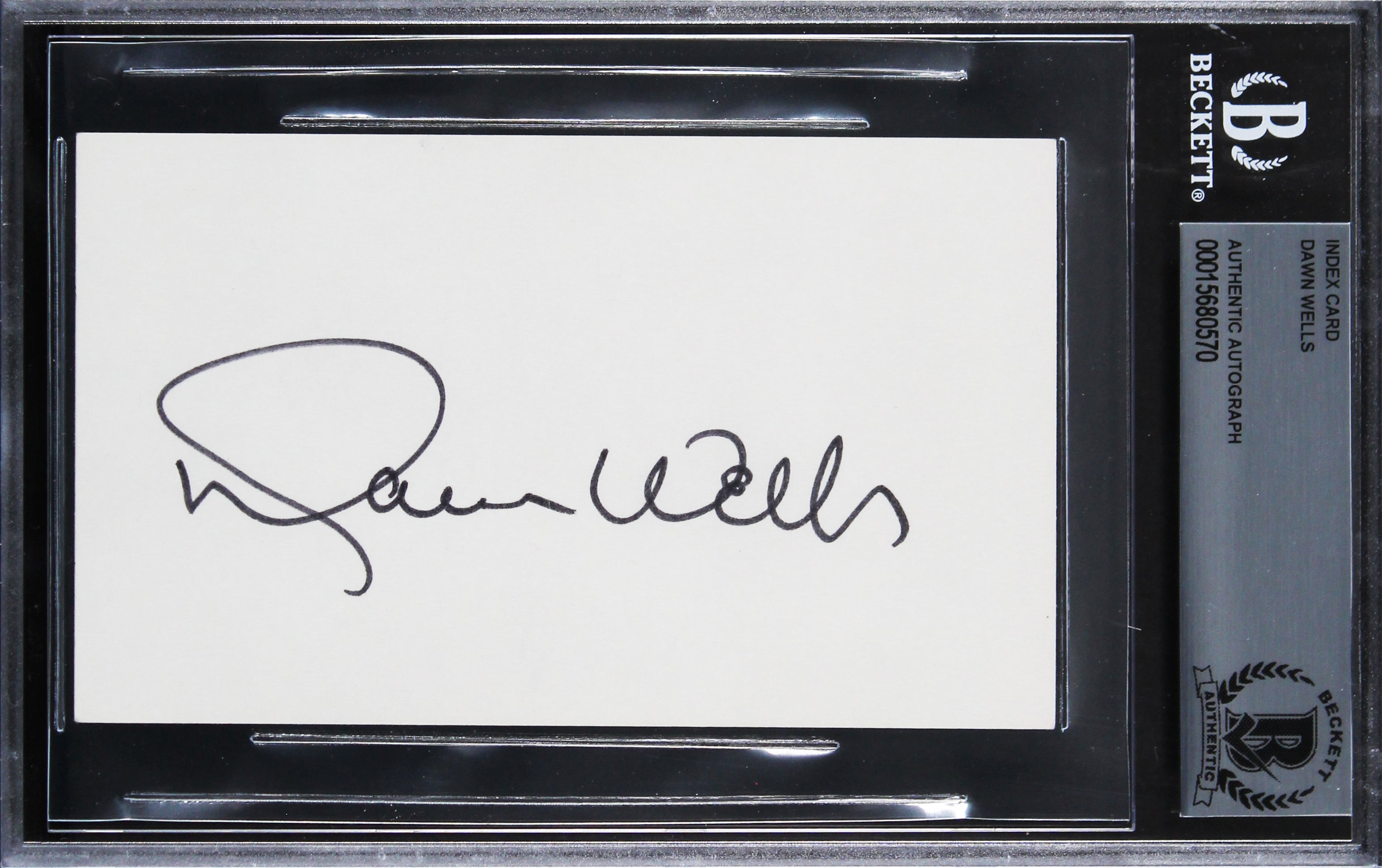 Dawn Wells Gilligan's Island Authentic Signed 3x5 Index Card BAS Slabbed