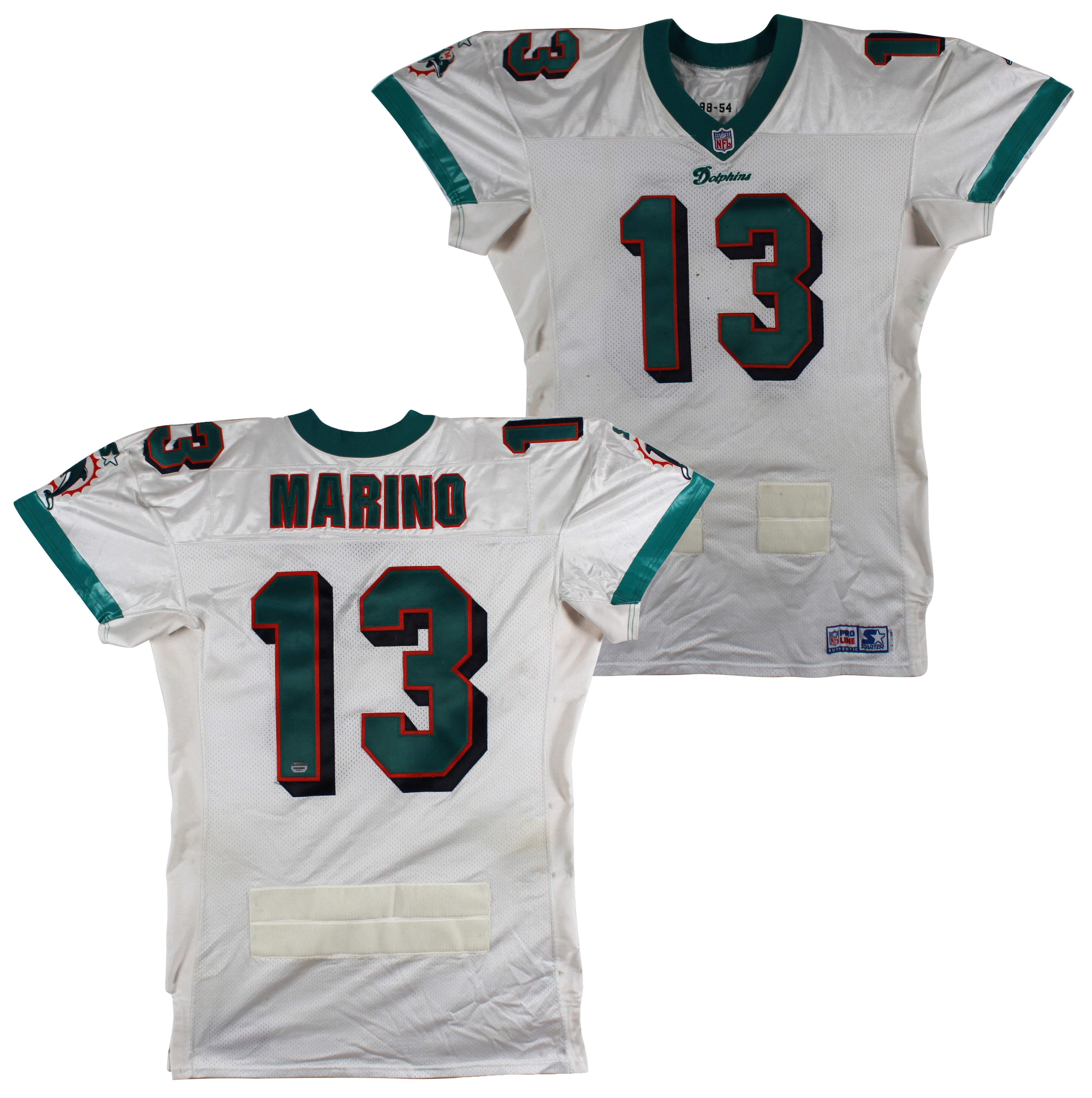 Dolphins Dan Marino 1998 Game Worn White Starter Size 54 Jersey Photomatched!
