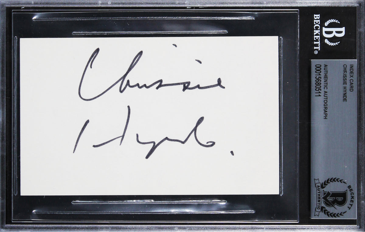 Chrissie Hynde The Pretenders Authentic Signed 3x5 Index Card BAS Slabbed