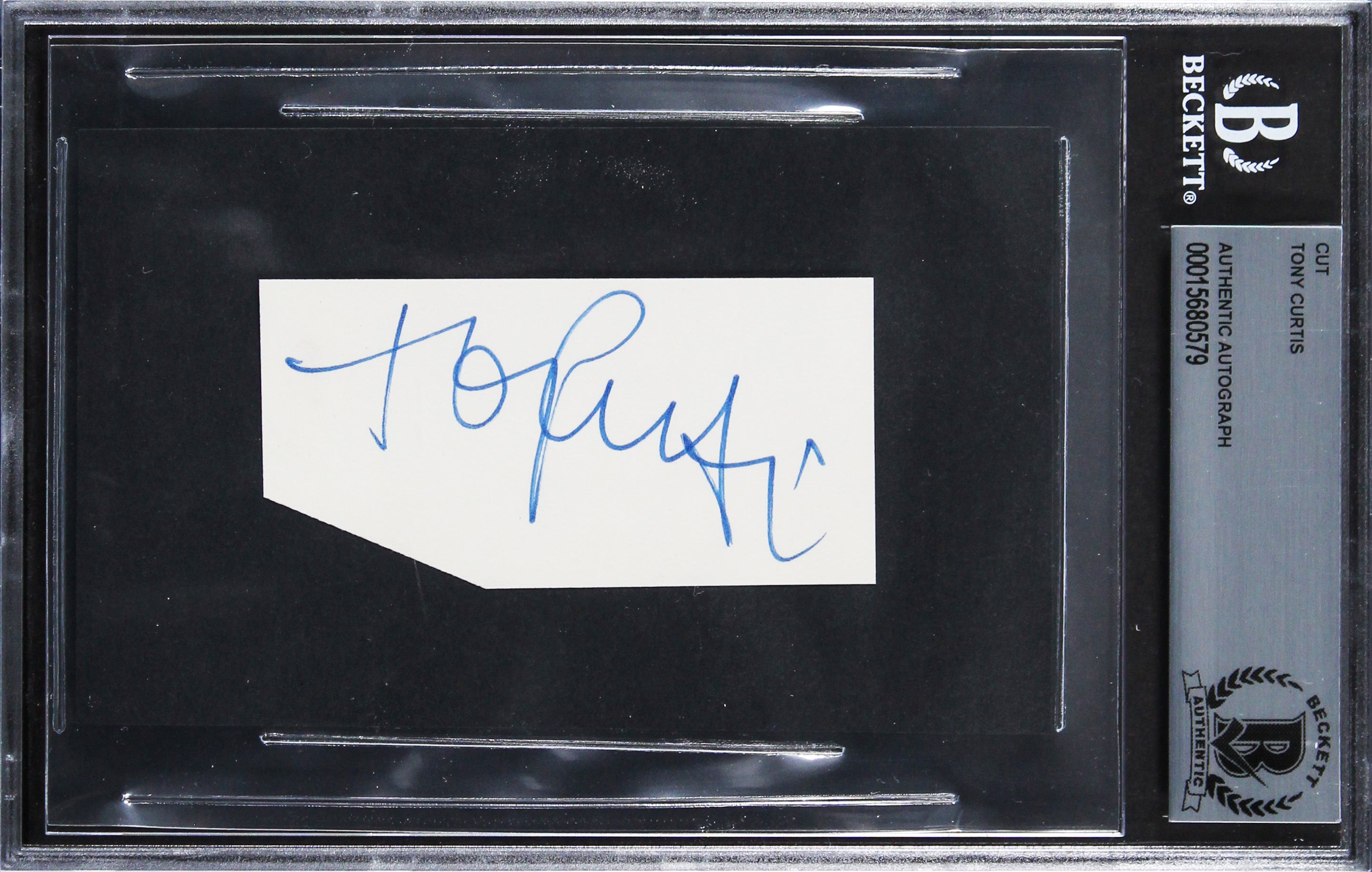Tony Curtis Some Like It Hot Authentic Signed 1.5x3.25 Cut Signature BAS Slabbed