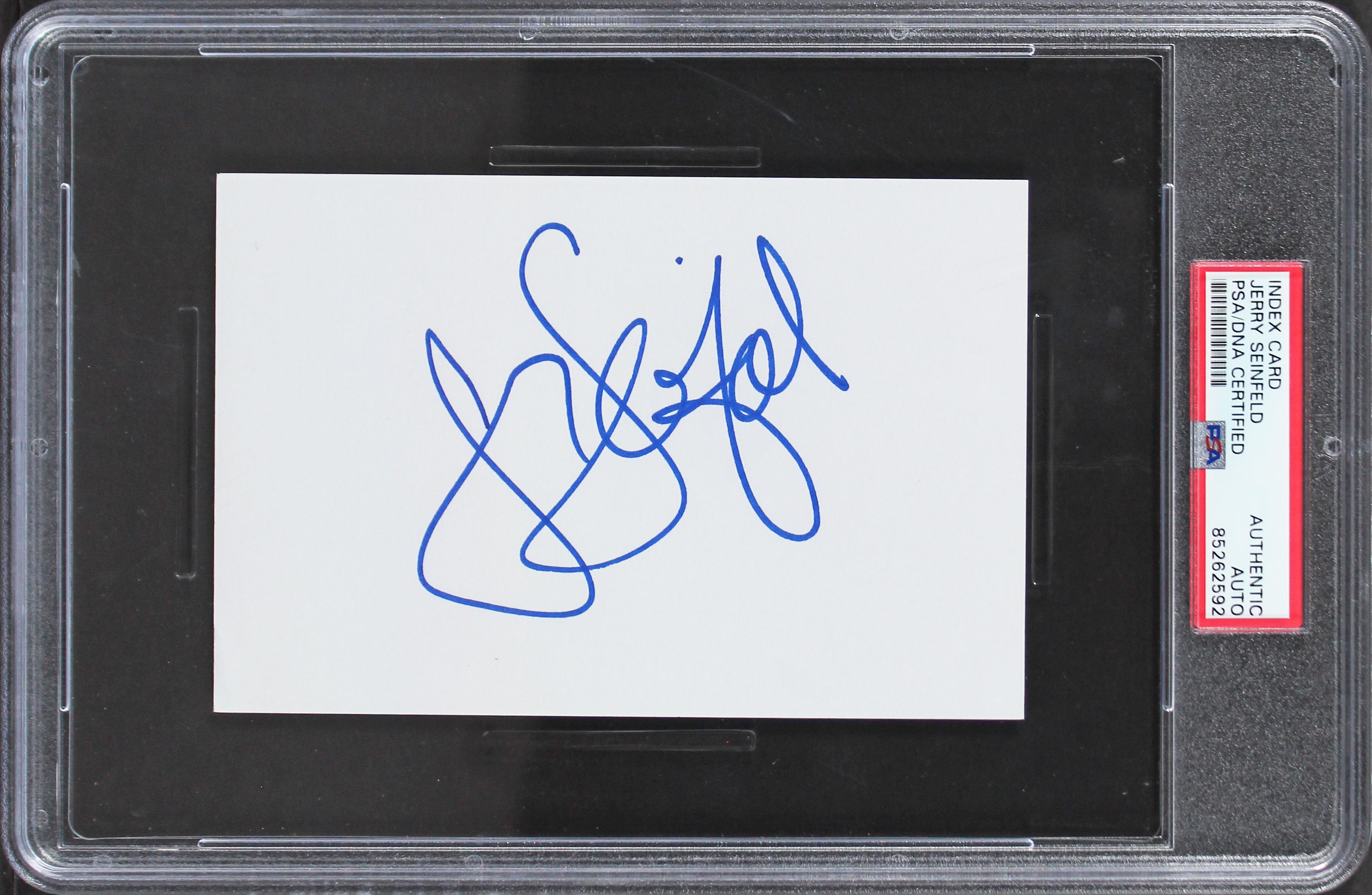 Jerry Seinfeld Authentic Signed 4x6 Index Card Autographed PSA/DNA Slabbed