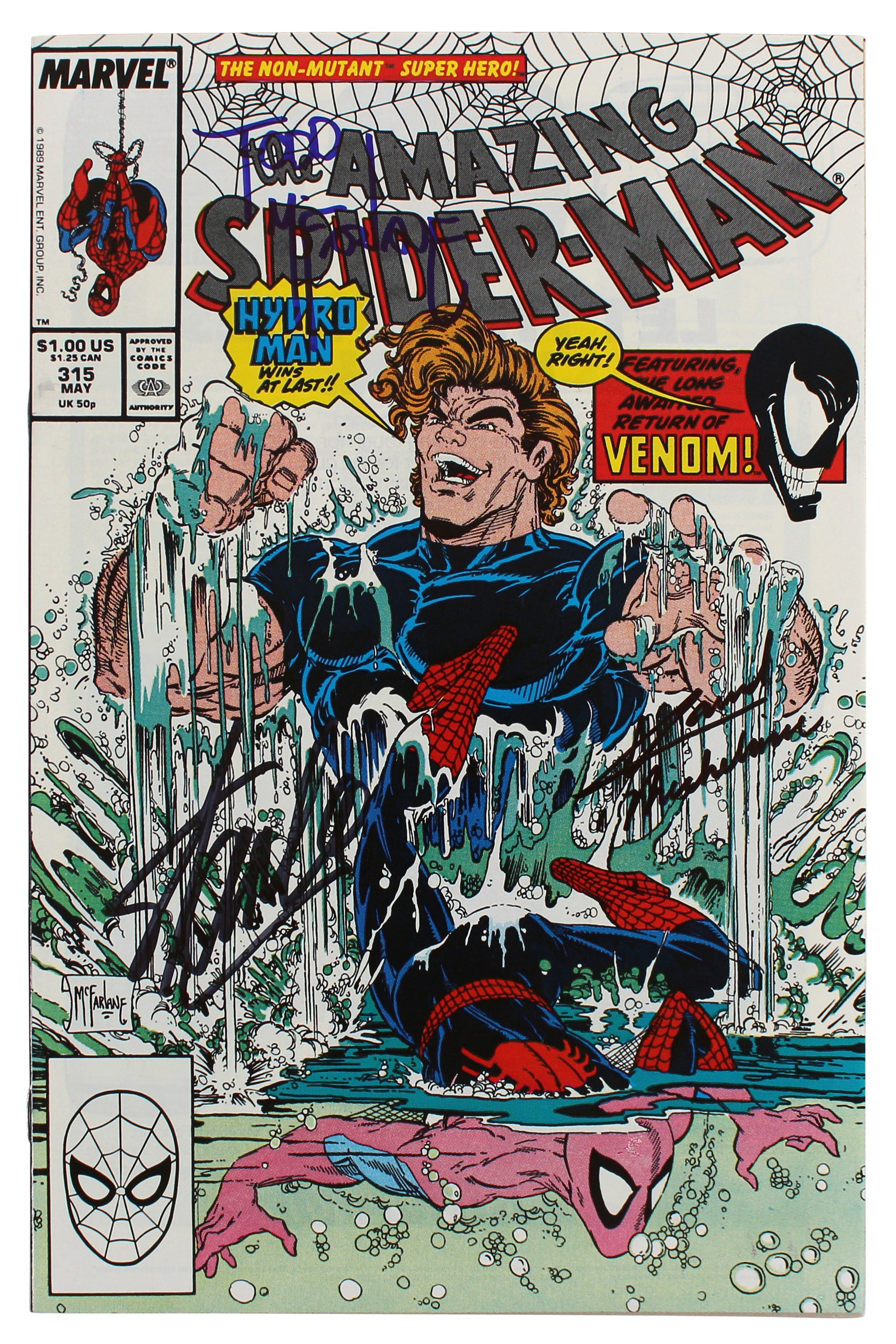 (3) Stan Lee, McFarlane & Michelinie Signed Amazing Spider-Man #315 Comic JSA