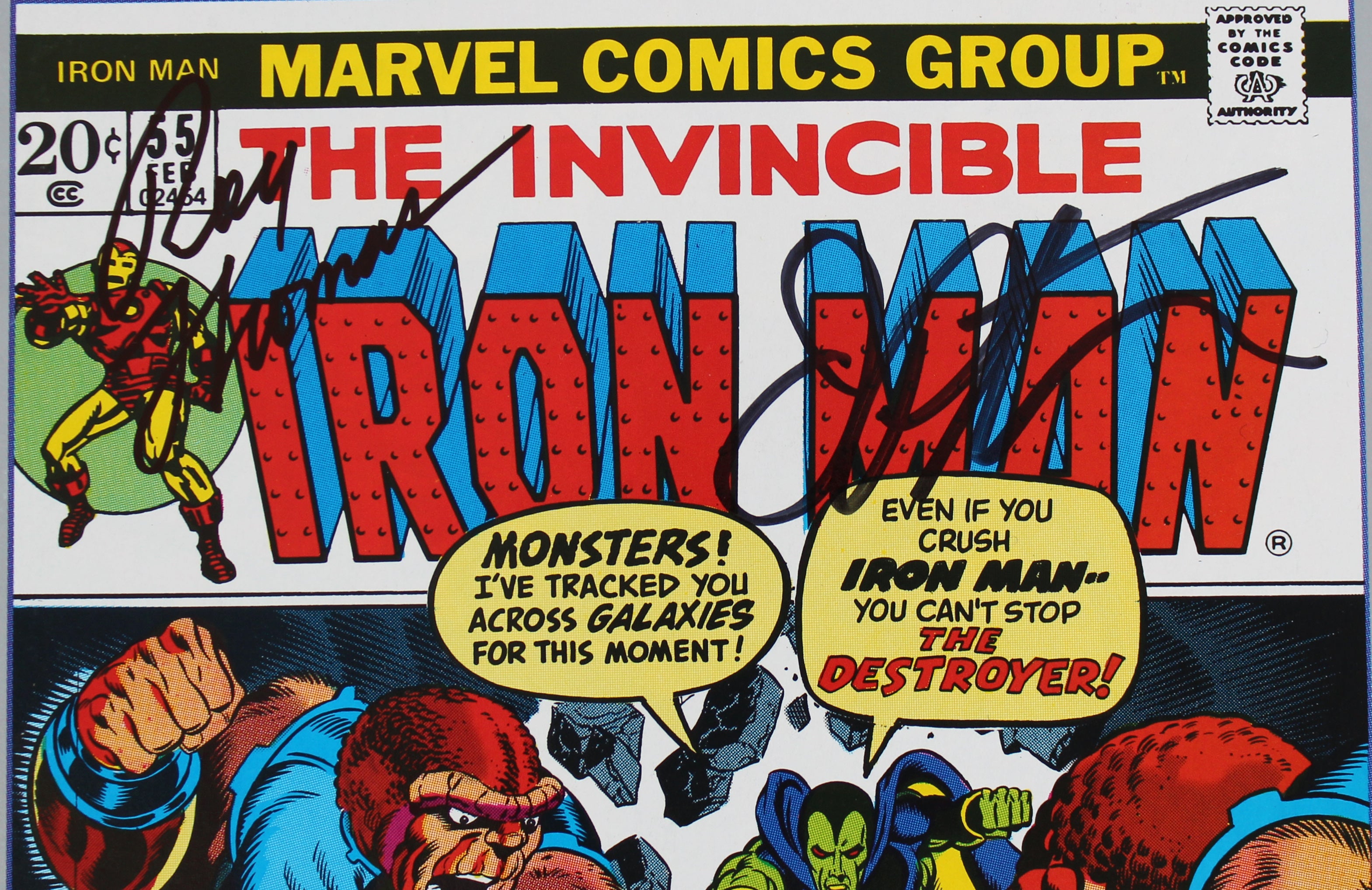 (3) Stan Lee, Thomas & Starlin Signed The Invincible Iron Man #55 Comic JSA