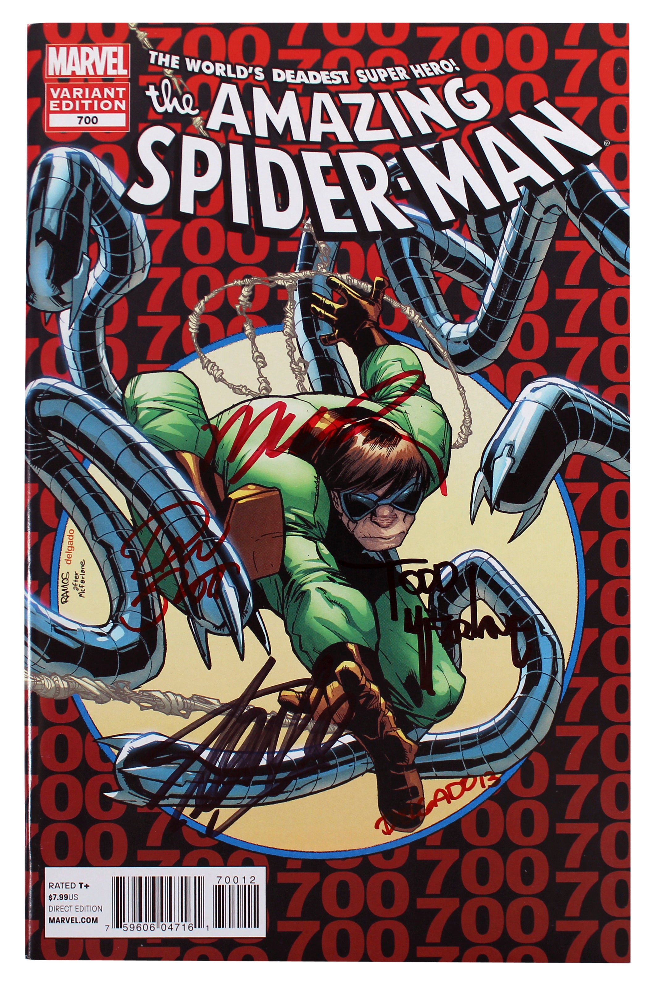 (5) Stan Lee, McFarlane +3 Signed The Amazing Spider-Man #700 Variant Comic JSA