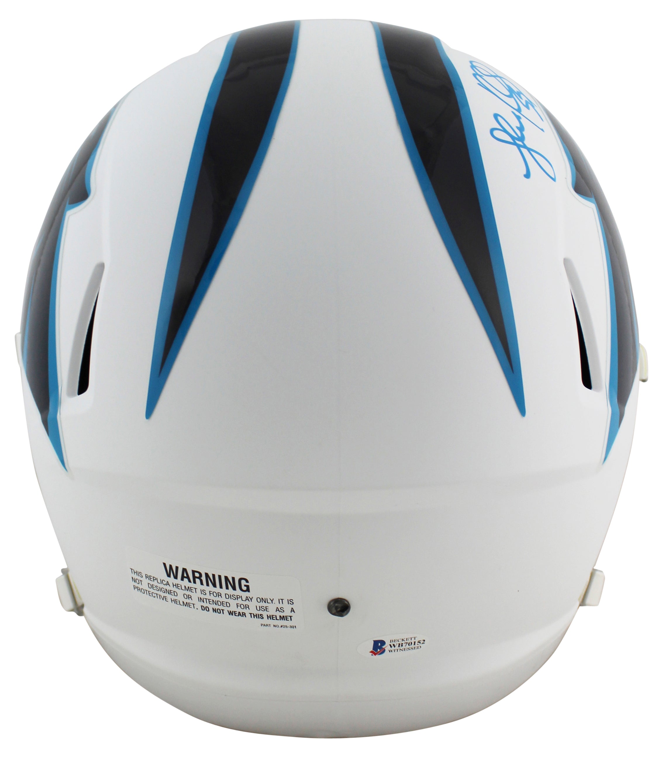 Panthers Luke Kuechly Signed Flat White Full Size Speed Rep Helmet BAS Witnessed