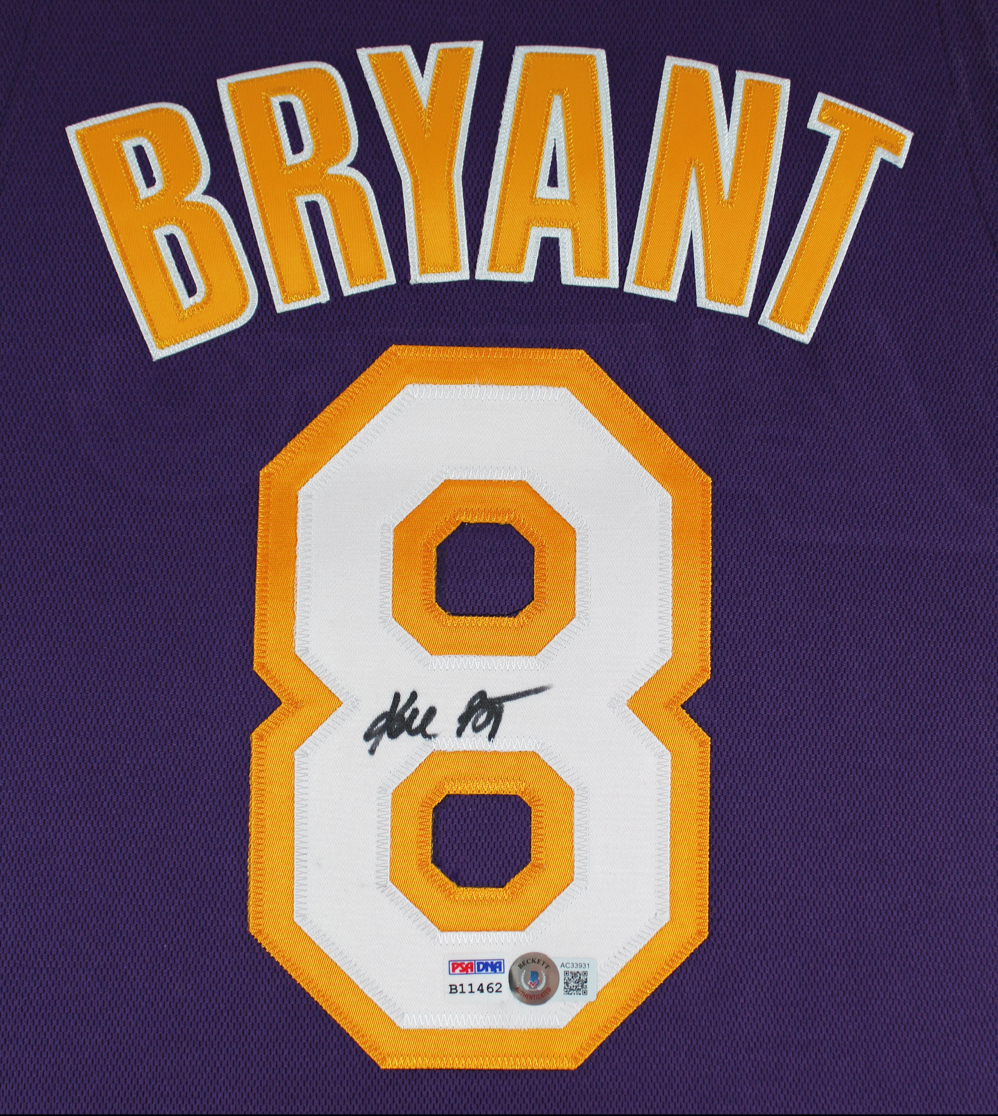 Lakers Kobe Bryant Signed Purple M&N 2000-01 TB HWC Framed Jersey BAS #AC33931