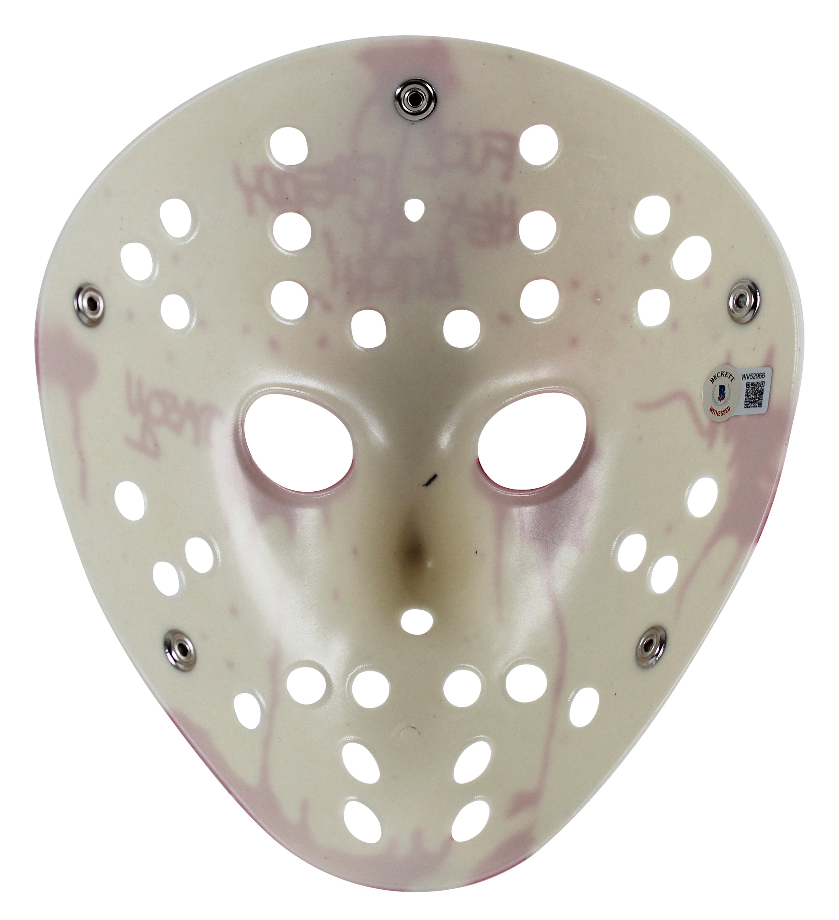 Ari Lehman Friday The 13th "F*** Freddy!" Signed White Jason Mask BAS Witness